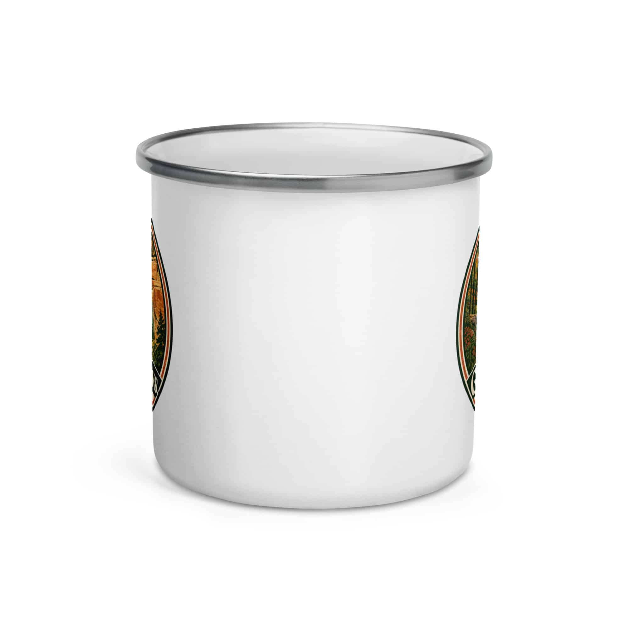 Red River Gorge Enamel Camp Mug: Gorge Views, Vintage Round Badge