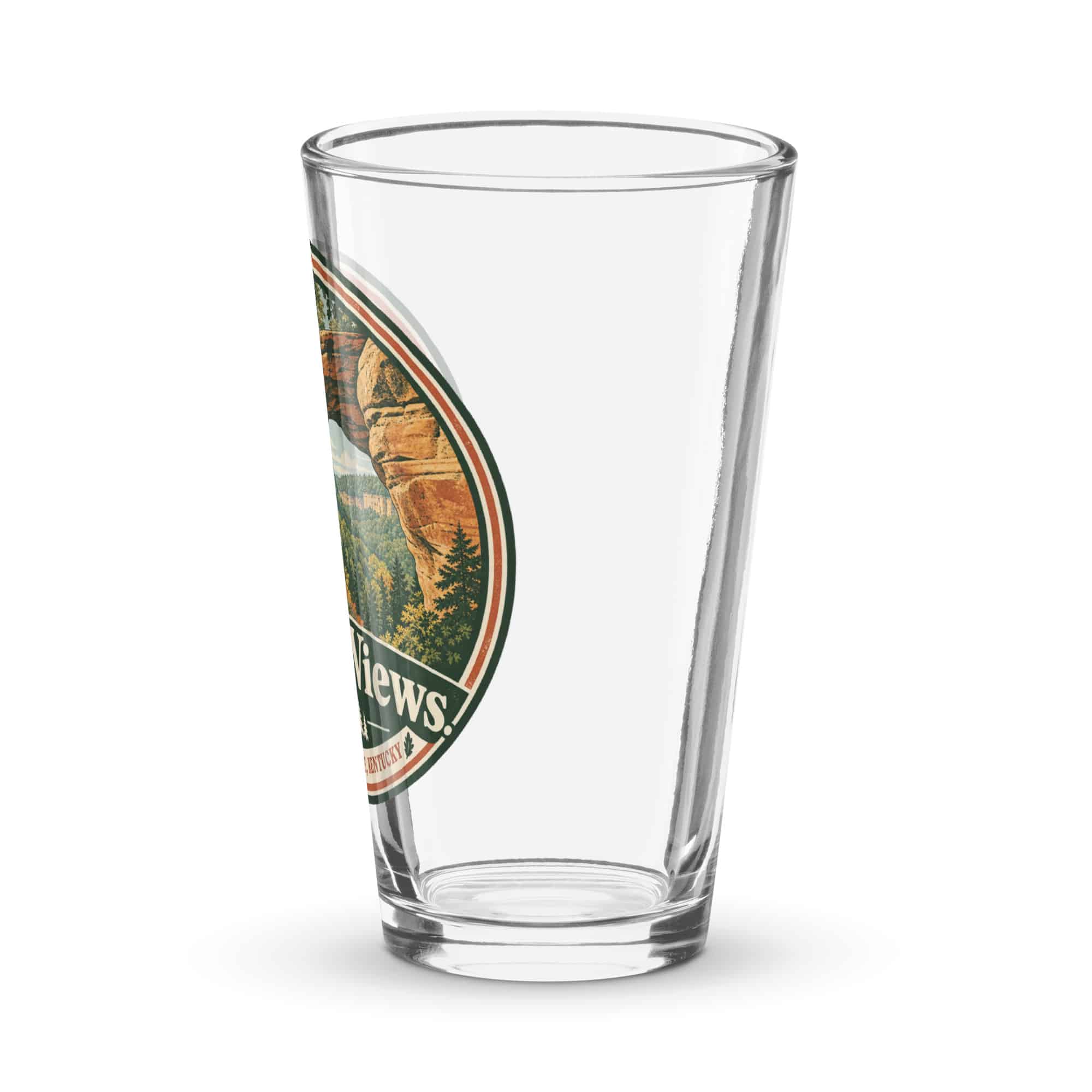 Red River Gorge Pint Glass: Gorge Views, Vintage Round Badge