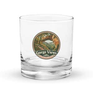 Red River Gorge Rocks Glass: Gorge Views, Vintage Round Badge - 10.5 oz - Main