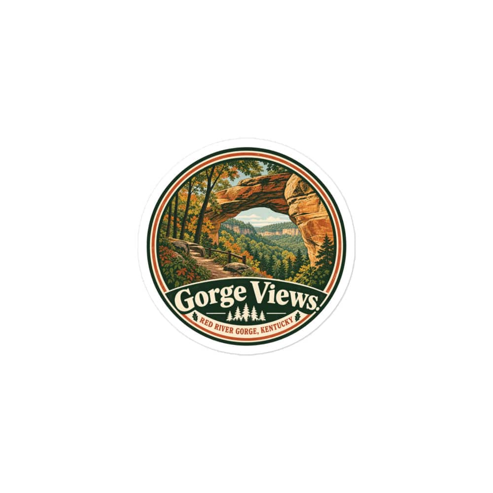 Red River Gorge Vinyl Sticker: Gorge Views, Vintage Round Badge