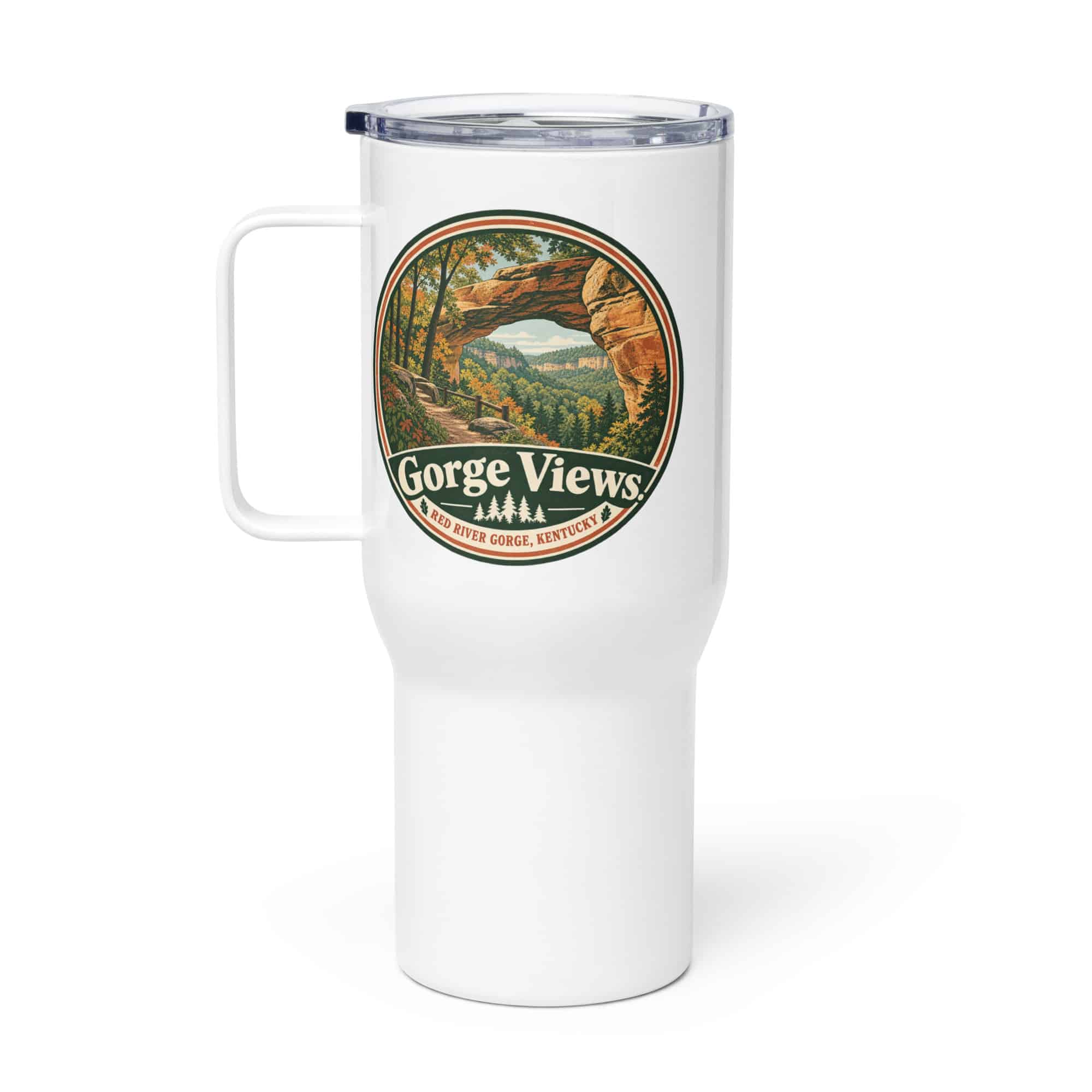 Red River Gorge Travel Mug: Gorge Views, Vintage Round Badge