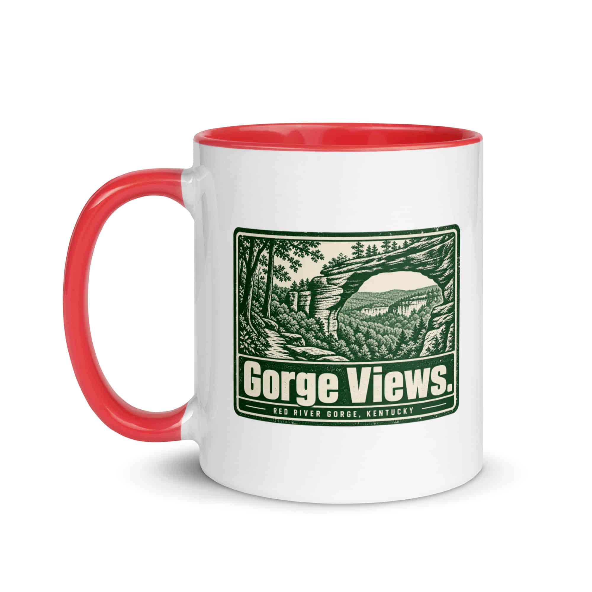 Red River Gorge Color Inside Coffee Mug: Gorge Views, Forest Ink Stamp