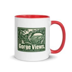 Red River Gorge Color Inside Coffee Mug: Gorge Views, Forest Ink Stamp - 11 oz - Main