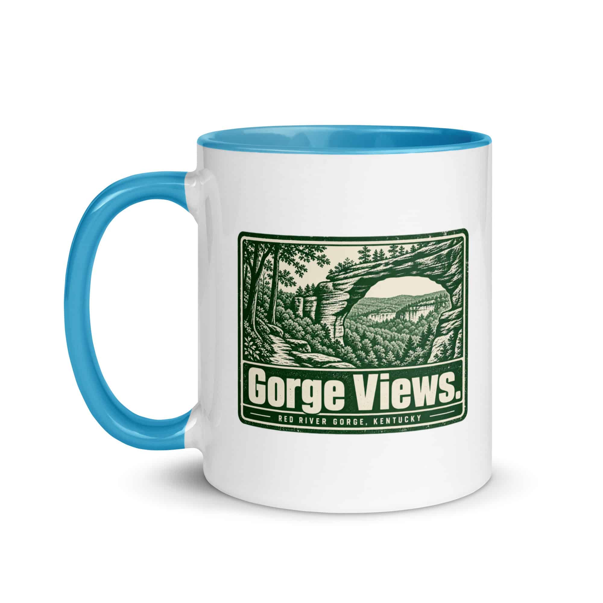 Red River Gorge Color Inside Coffee Mug: Gorge Views, Forest Ink Stamp