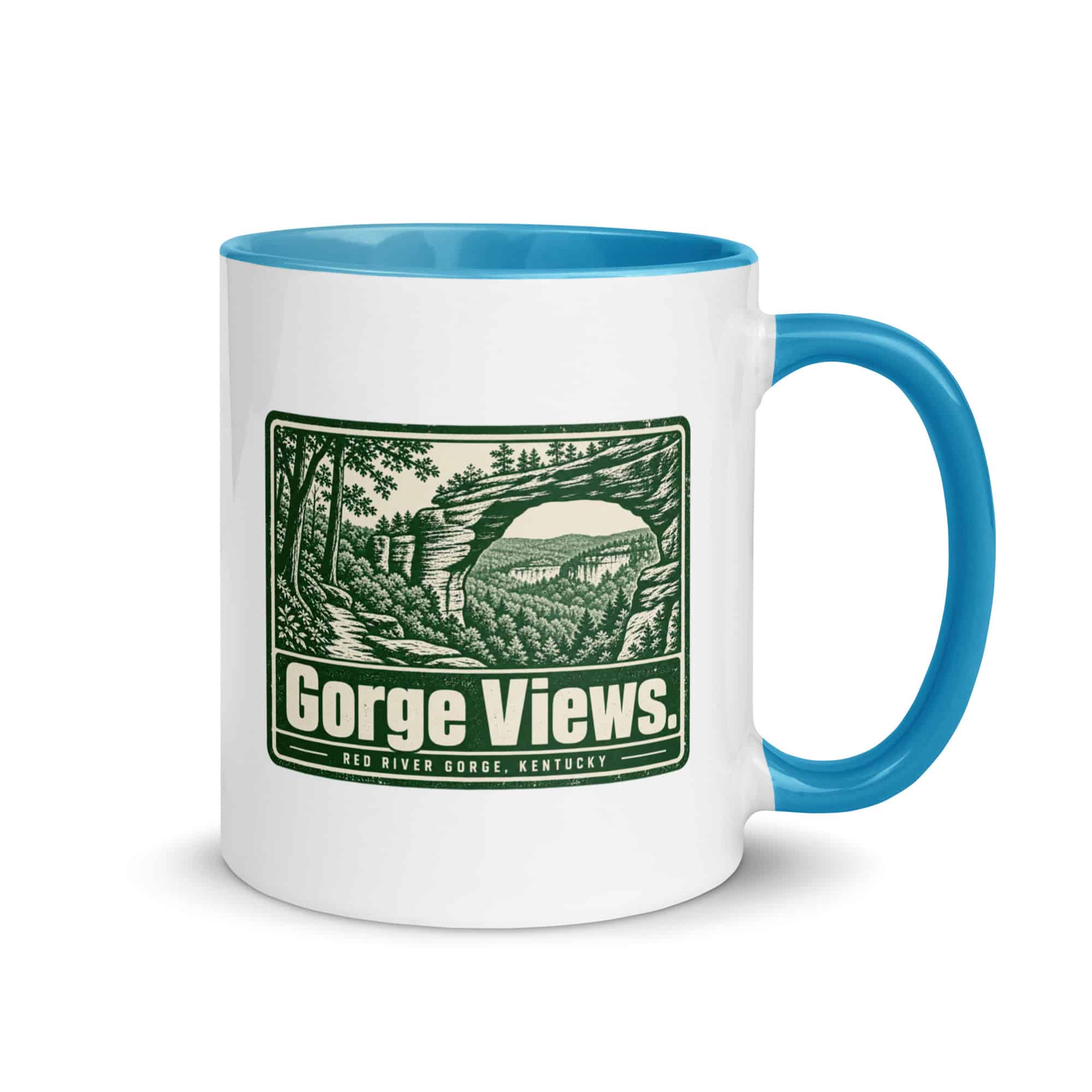 Red River Gorge Color Inside Coffee Mug: Gorge Views, Forest Ink Stamp