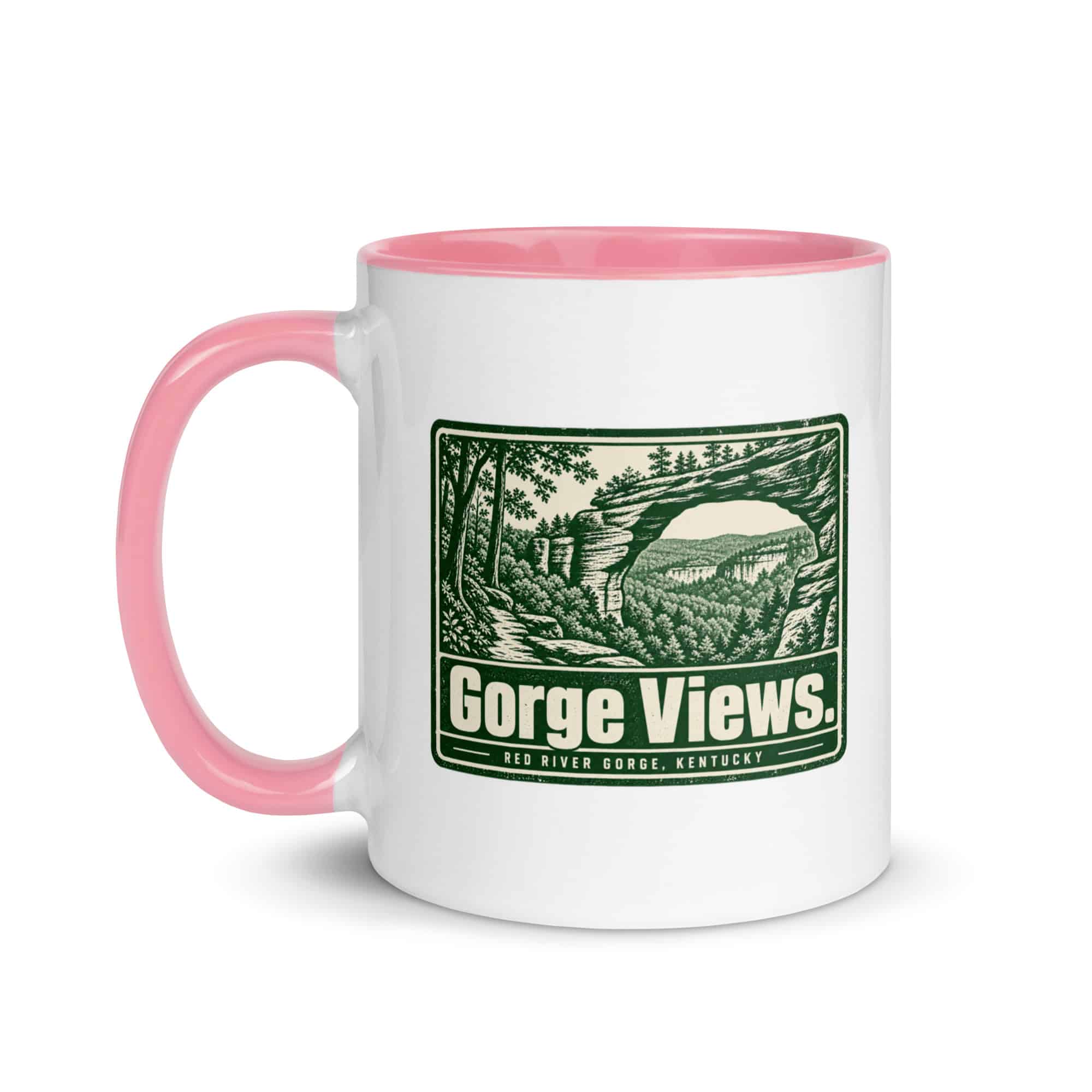 Red River Gorge Color Inside Coffee Mug: Gorge Views, Forest Ink Stamp
