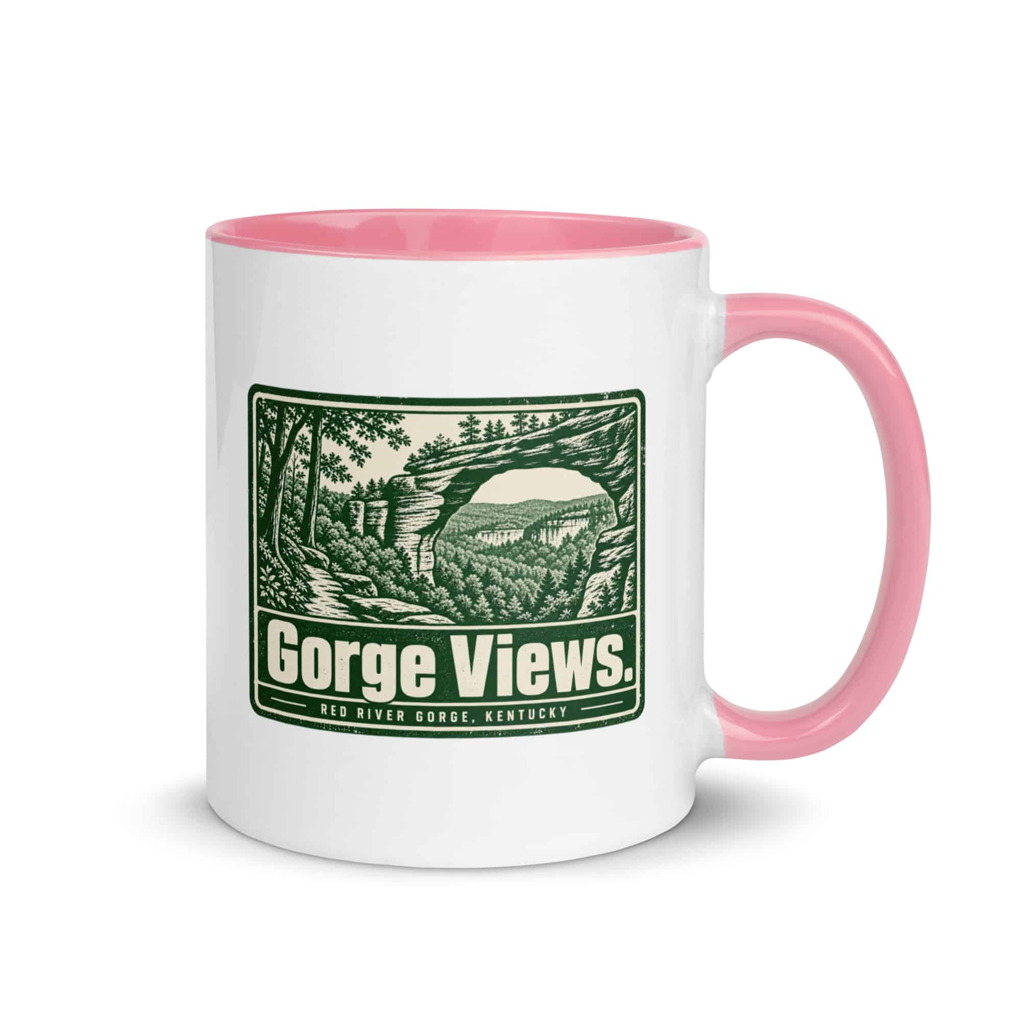 Red River Gorge Color Inside Coffee Mug: Gorge Views, Forest Ink Stamp