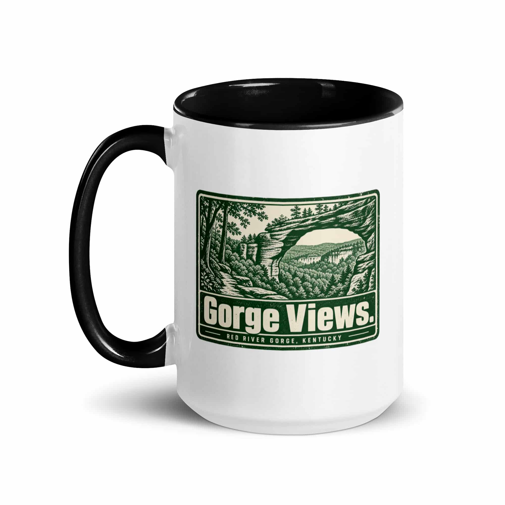 Red River Gorge Color Inside Coffee Mug: Gorge Views, Forest Ink Stamp