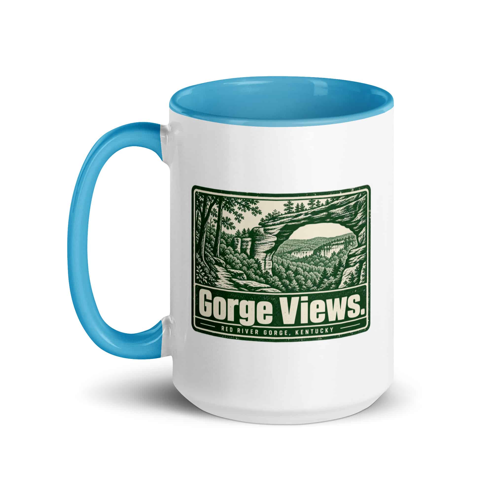 Red River Gorge Color Inside Coffee Mug: Gorge Views, Forest Ink Stamp