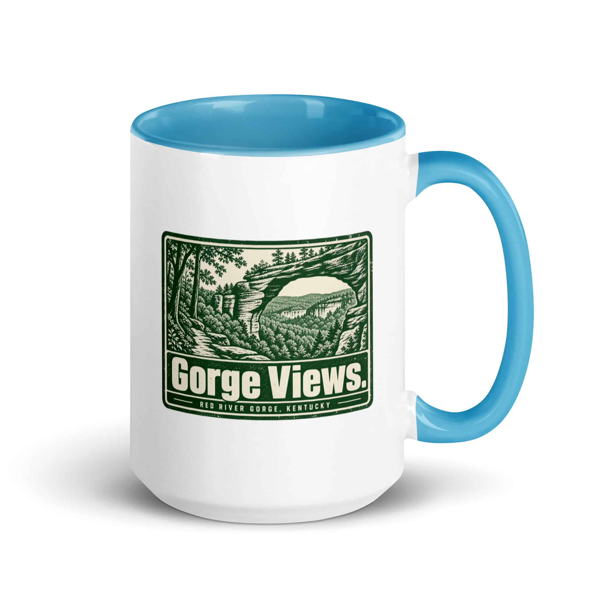 Red River Gorge Color Inside Coffee Mug: Gorge Views, Forest Ink Stamp