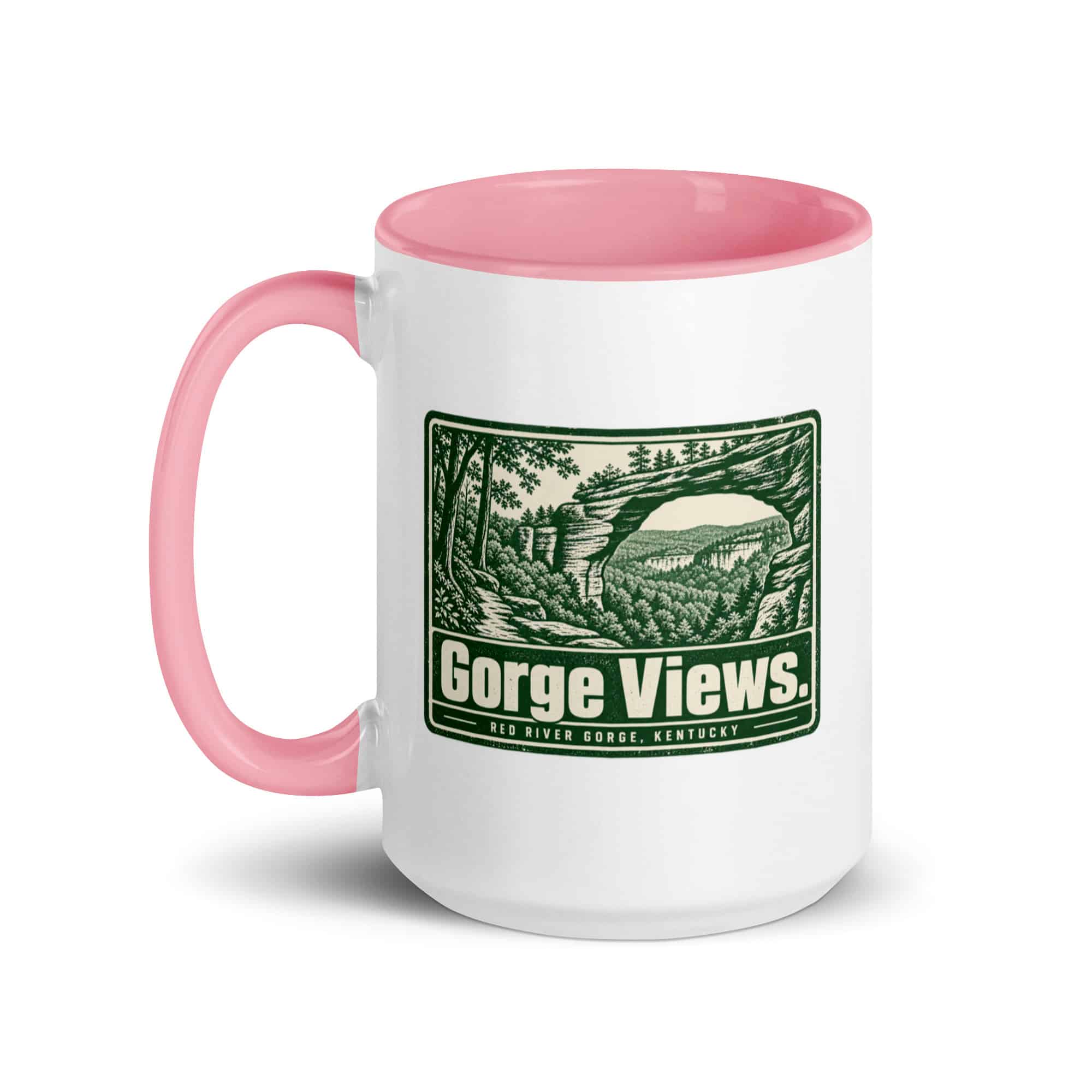 Red River Gorge Color Inside Coffee Mug: Gorge Views, Forest Ink Stamp