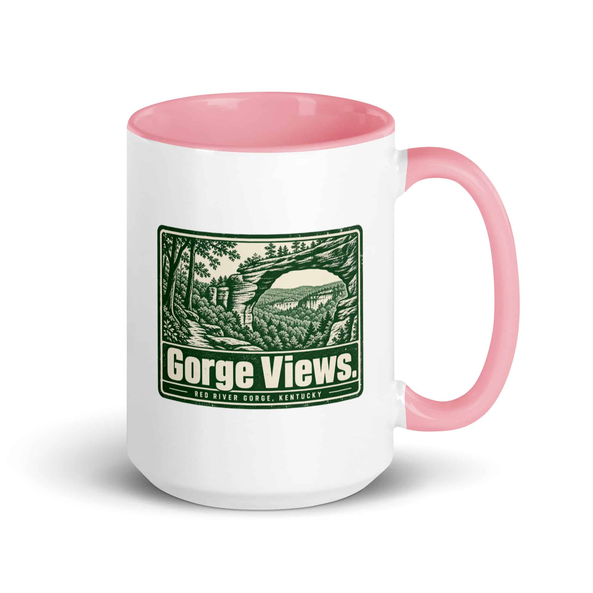 Red River Gorge Color Inside Coffee Mug: Gorge Views, Forest Ink Stamp