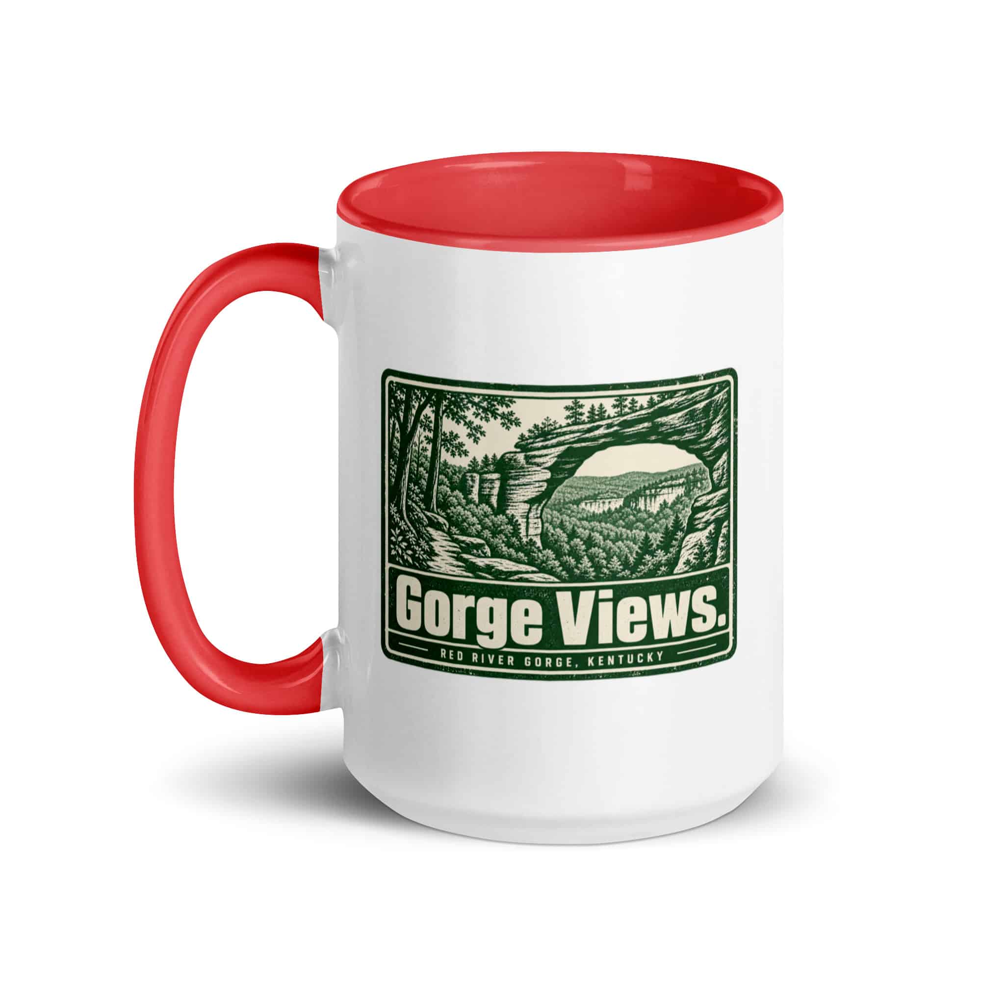 Red River Gorge Color Inside Coffee Mug: Gorge Views, Forest Ink Stamp