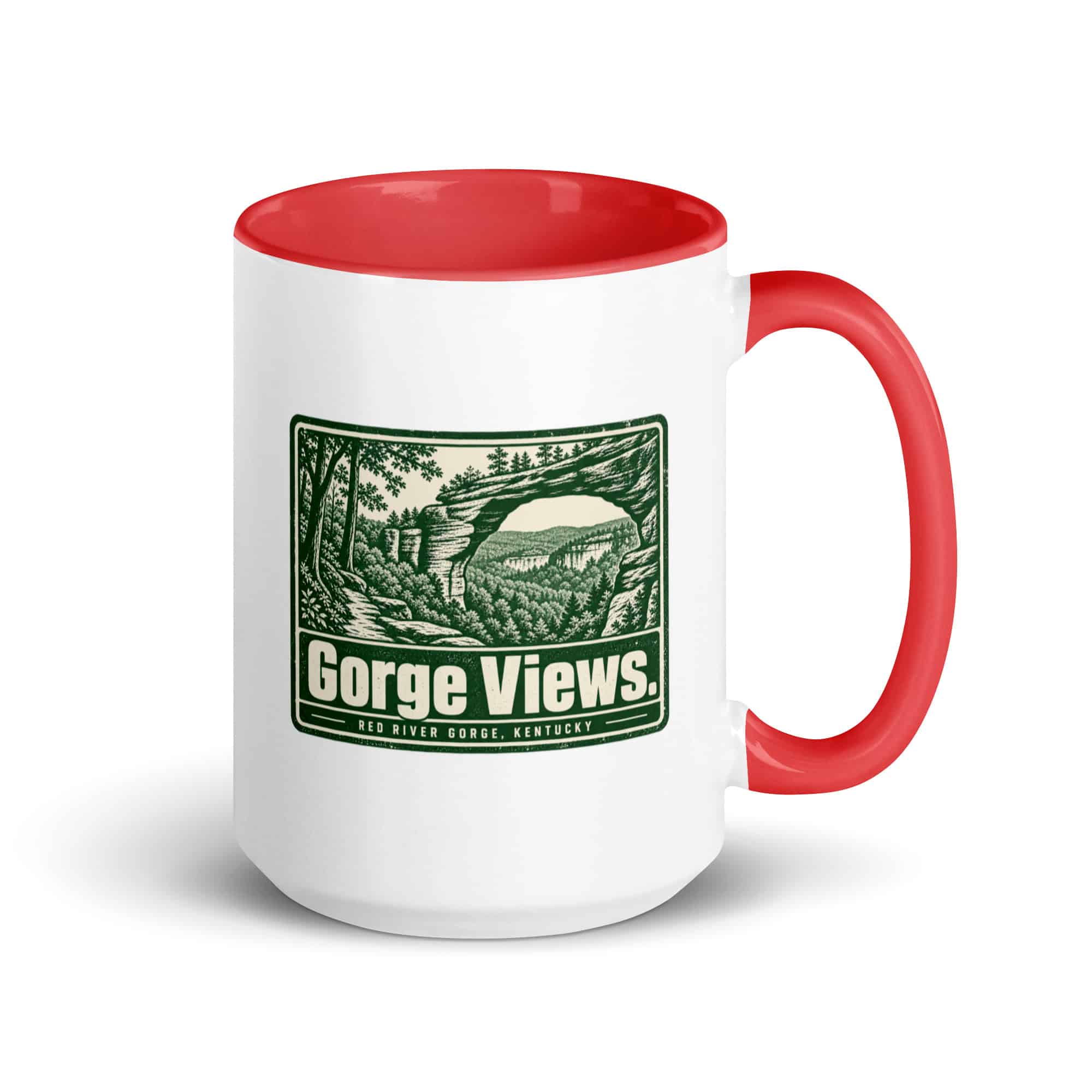 Red River Gorge Color Inside Coffee Mug: Gorge Views, Forest Ink Stamp