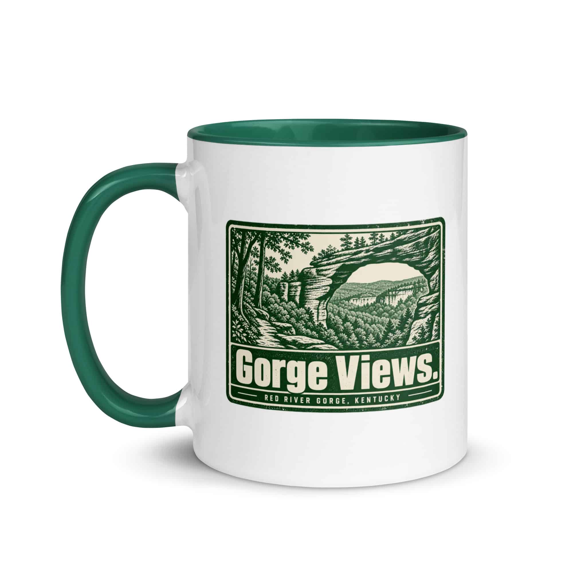 Red River Gorge Color Inside Coffee Mug: Gorge Views, Forest Ink Stamp