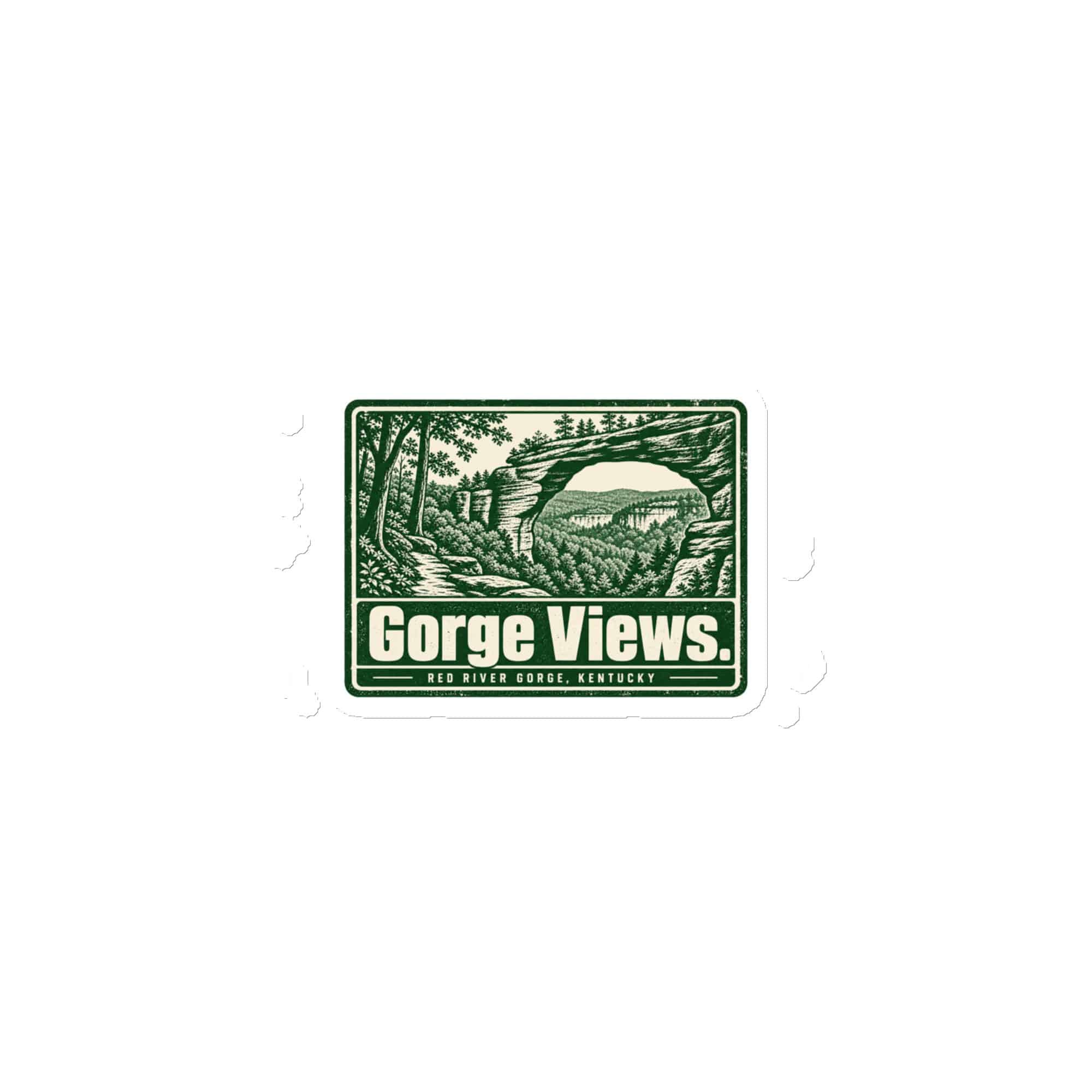 Red River Gorge Die-Cut Magnet: Gorge Views, Forest Ink Stamp
