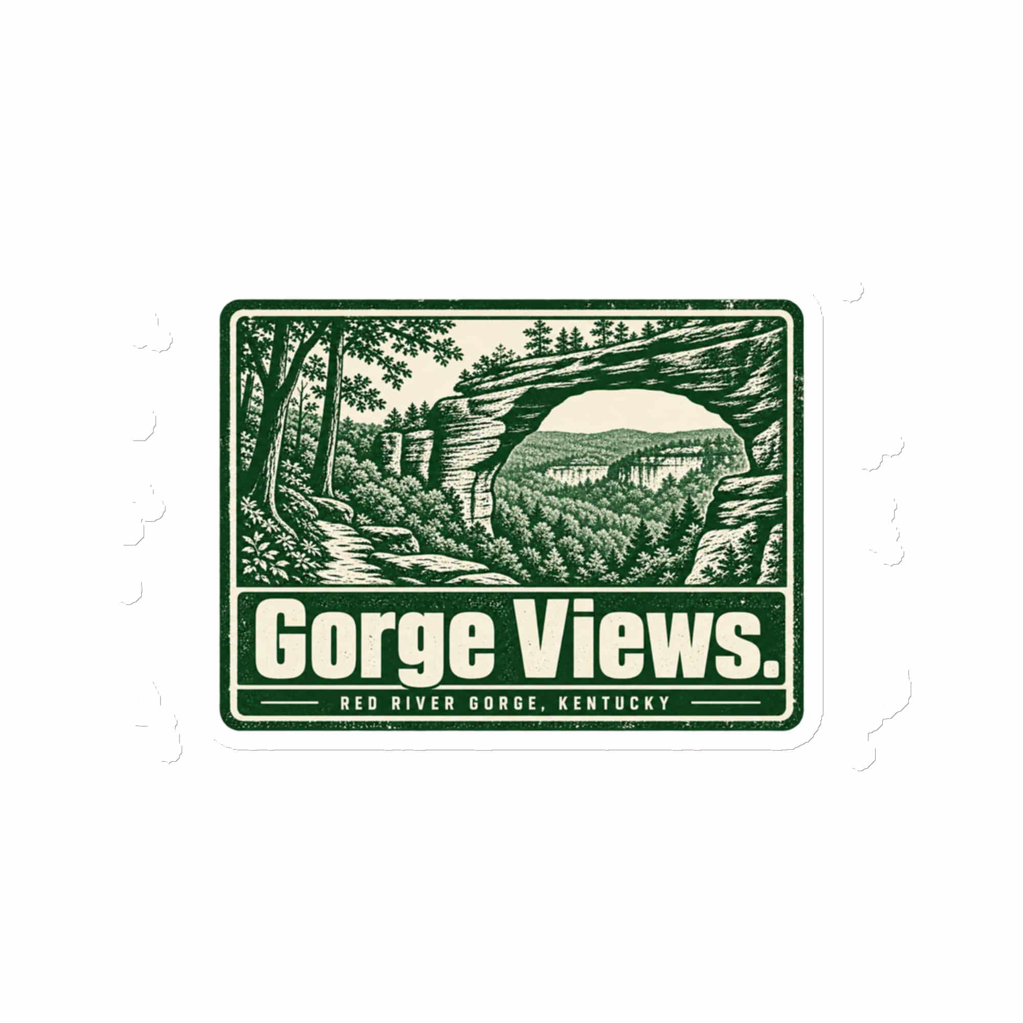 Red River Gorge Die-Cut Magnet: Gorge Views, Forest Ink Stamp