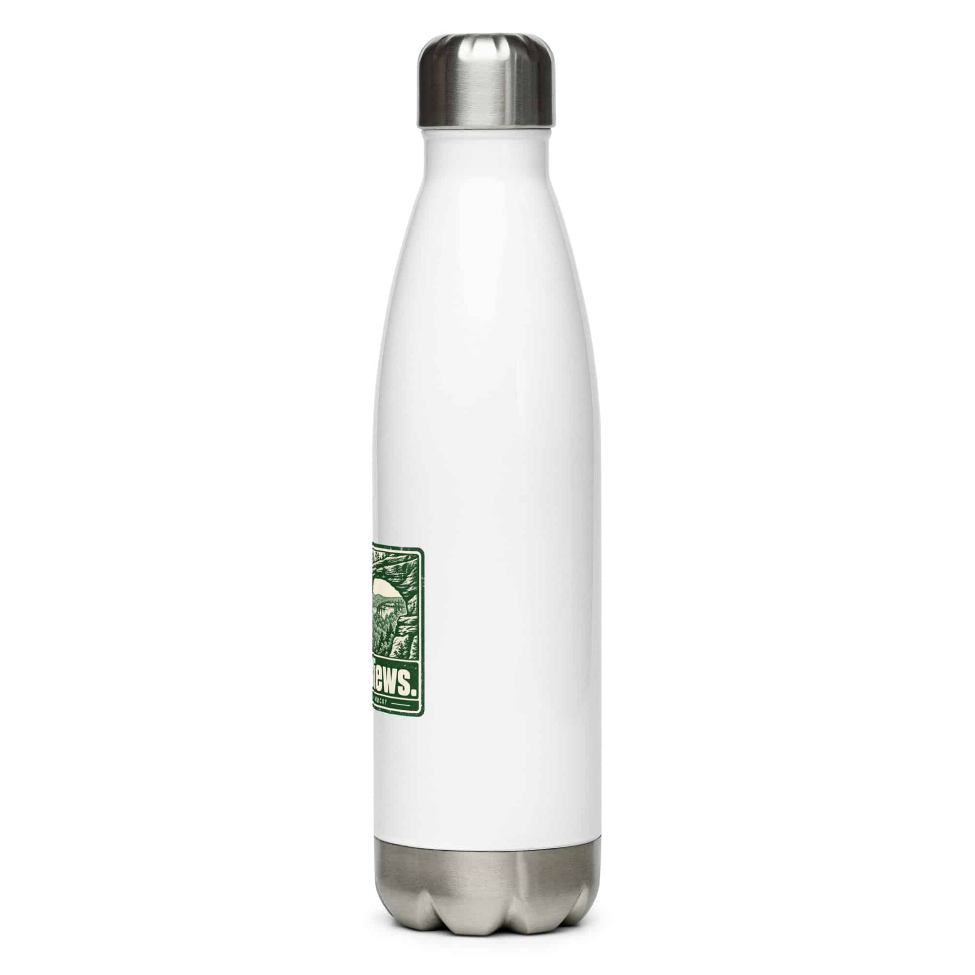 Red River Gorge Stainless Steel Water Bottle: Gorge Views, Forest Ink Stamp