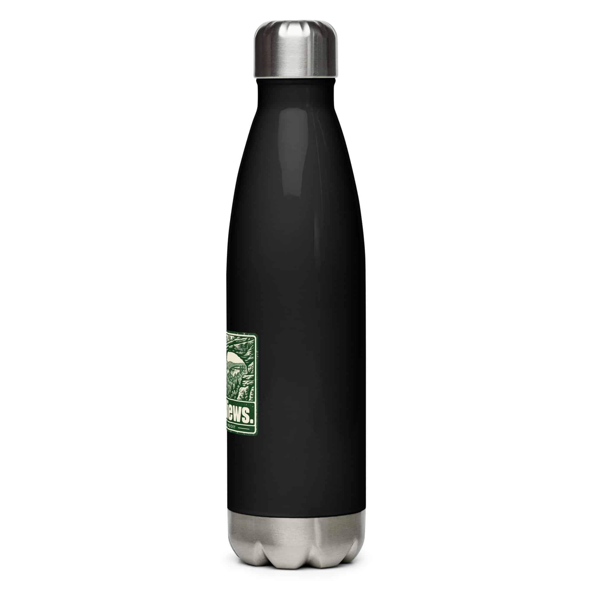 Red River Gorge Stainless Steel Water Bottle: Gorge Views, Forest Ink Stamp