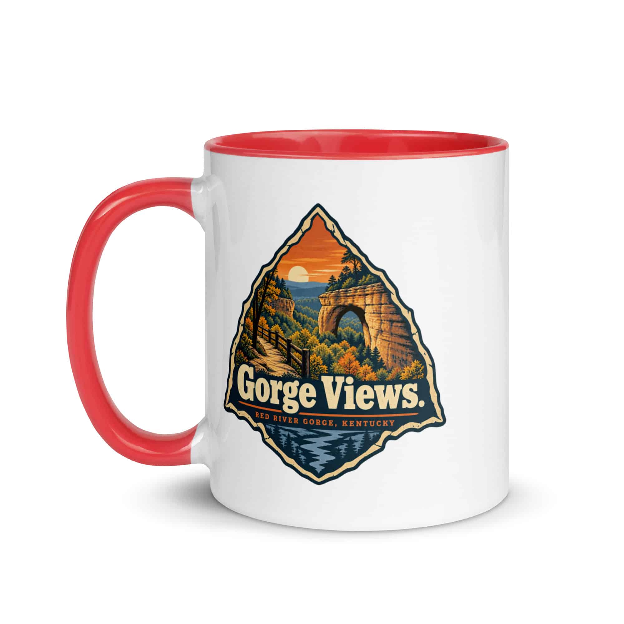 Red River Gorge Color Inside Coffee Mug: Gorge Views, Scenic Shield Badge