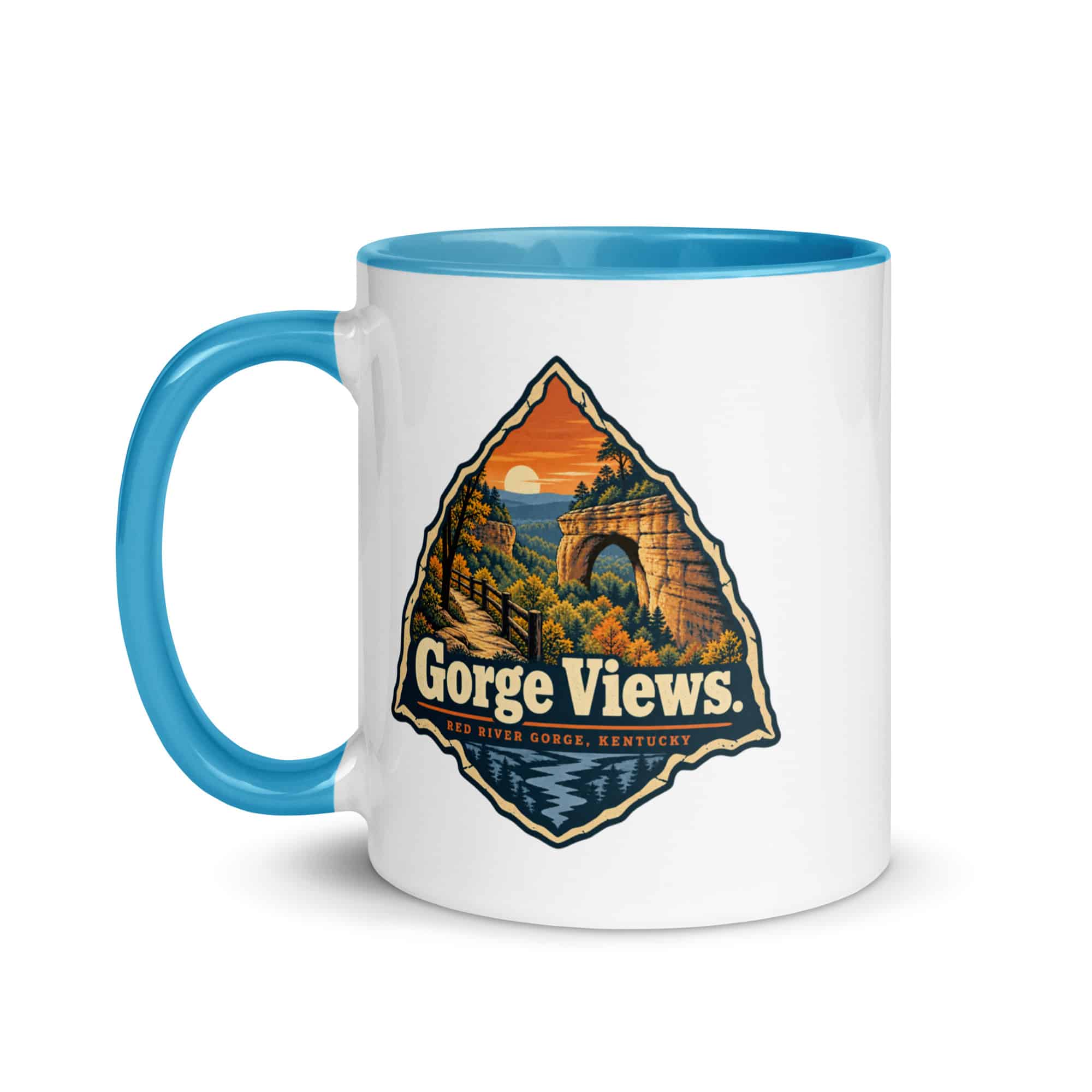 Red River Gorge Color Inside Coffee Mug: Gorge Views, Scenic Shield Badge