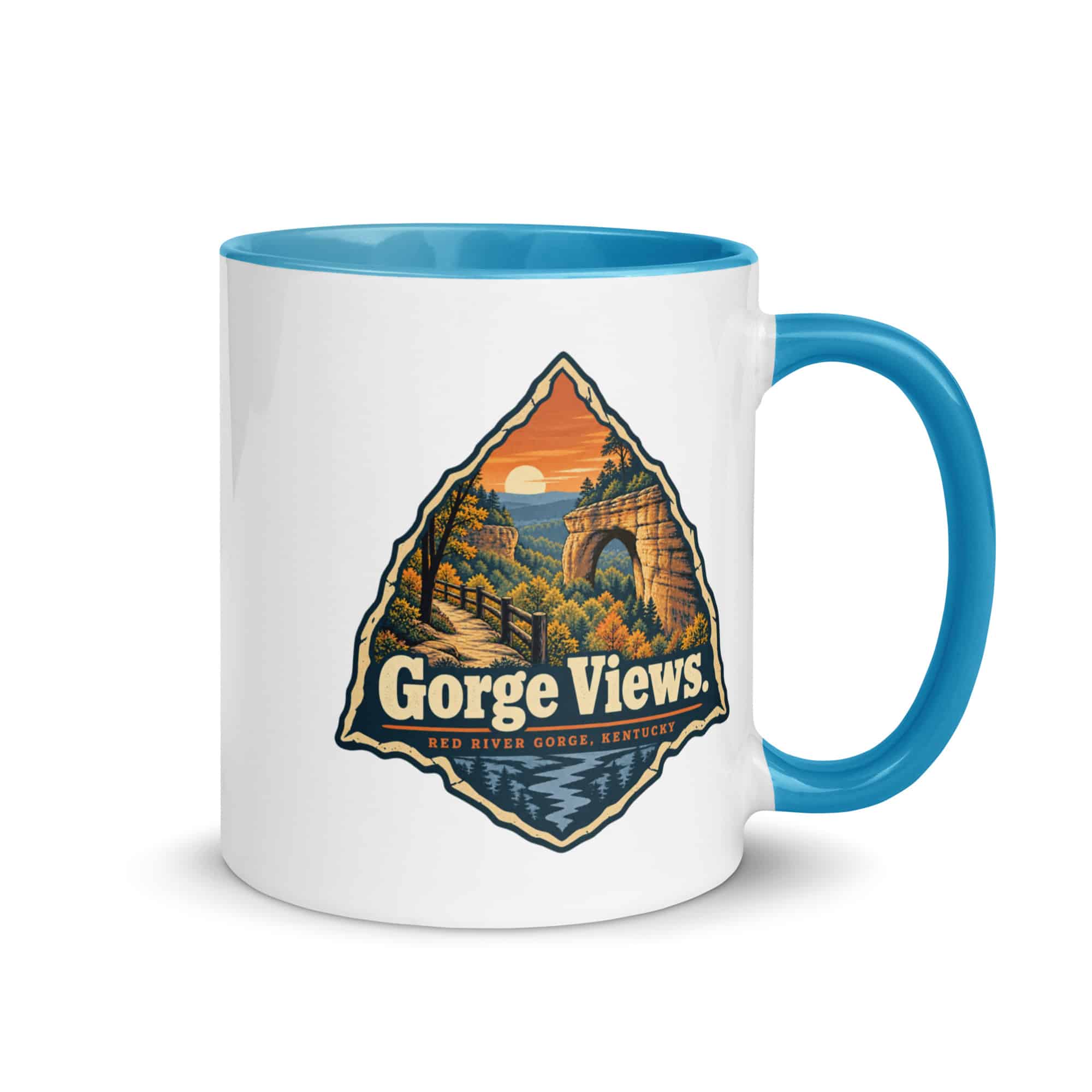 Red River Gorge Color Inside Coffee Mug: Gorge Views, Scenic Shield Badge