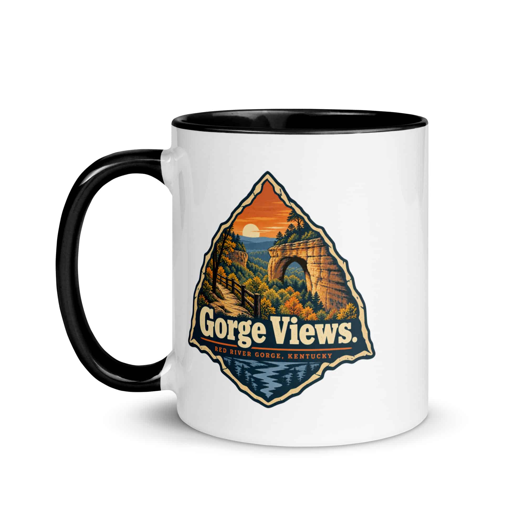 Red River Gorge Color Inside Coffee Mug: Gorge Views, Scenic Shield Badge