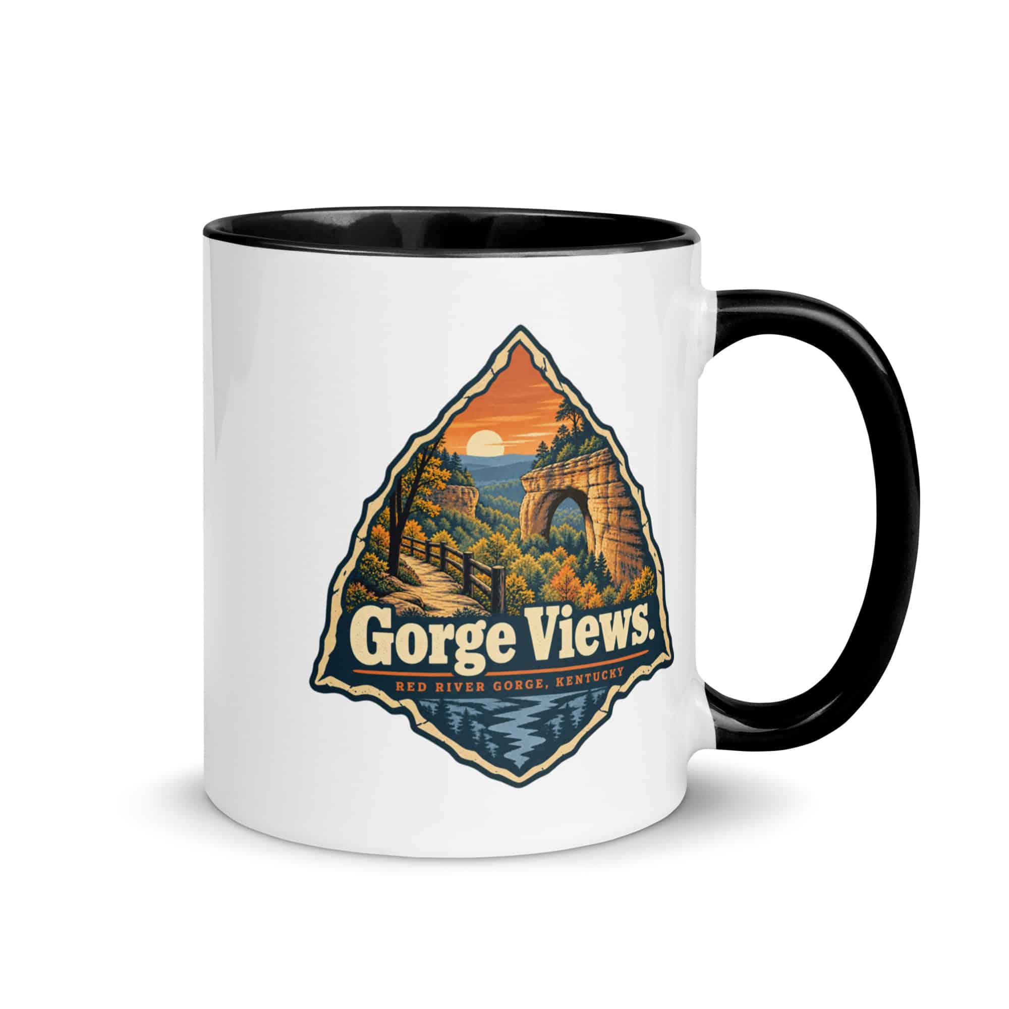 Red River Gorge Color Inside Coffee Mug: Gorge Views, Scenic Shield Badge