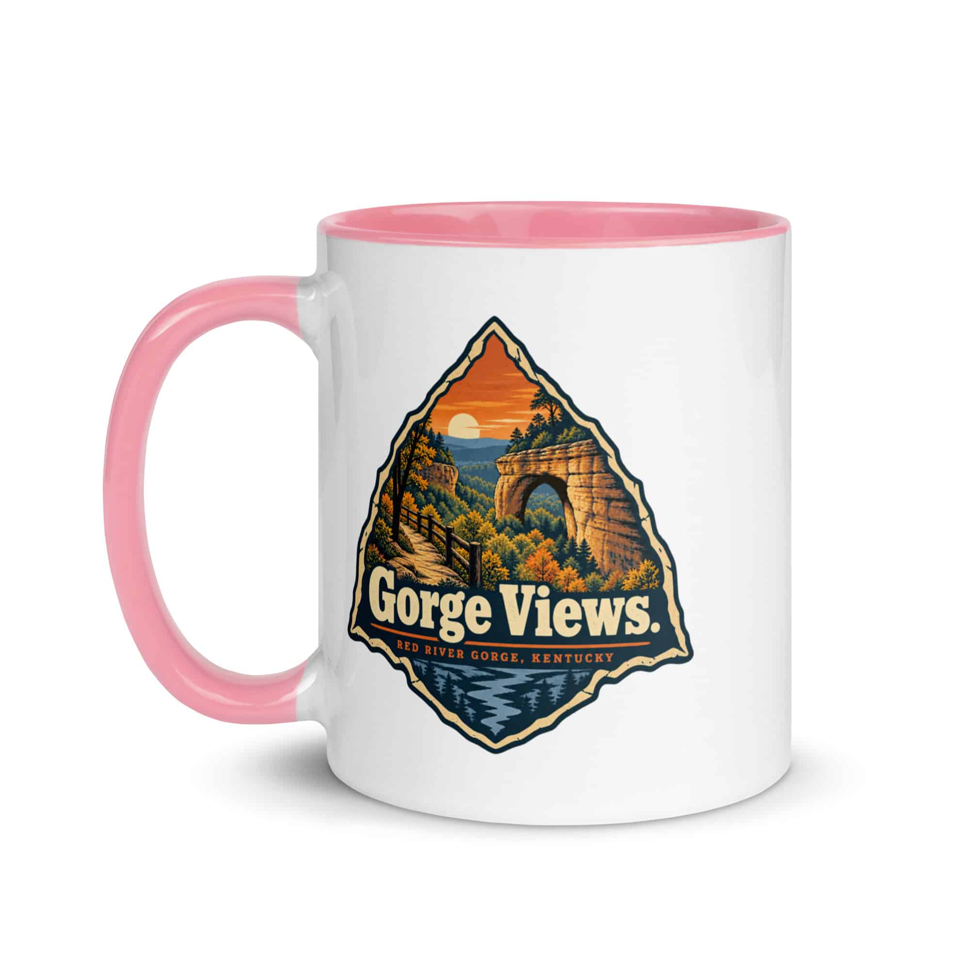 Red River Gorge Color Inside Coffee Mug: Gorge Views, Scenic Shield Badge