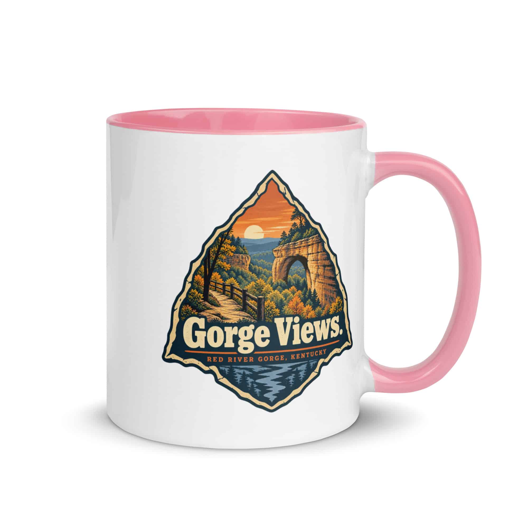 Red River Gorge Color Inside Coffee Mug: Gorge Views, Scenic Shield Badge