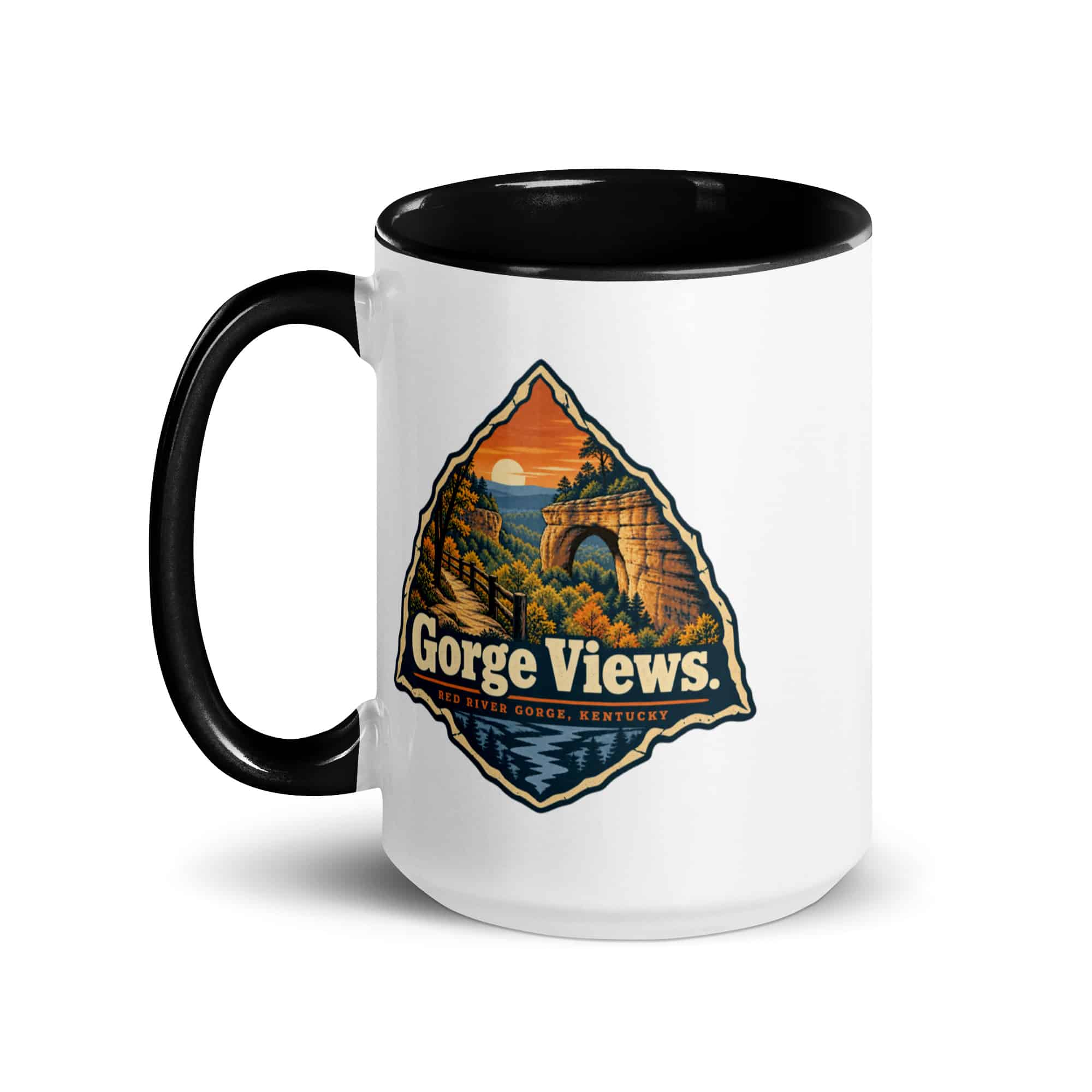Red River Gorge Color Inside Coffee Mug: Gorge Views, Scenic Shield Badge