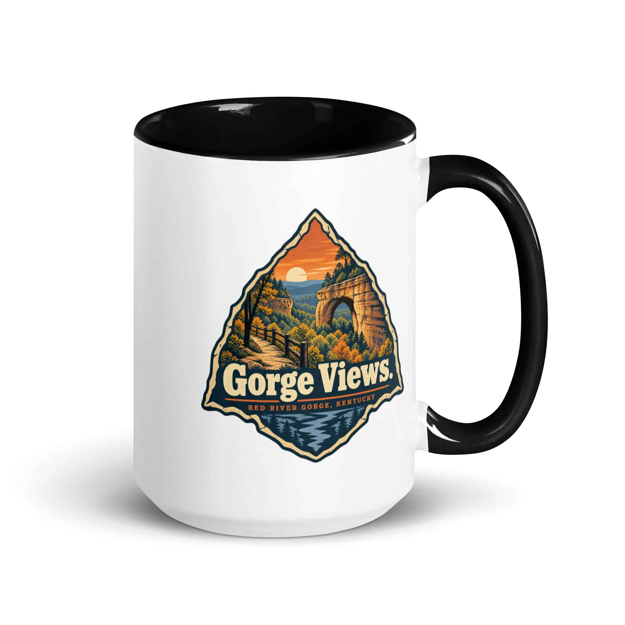 Red River Gorge Color Inside Coffee Mug: Gorge Views, Scenic Shield Badge
