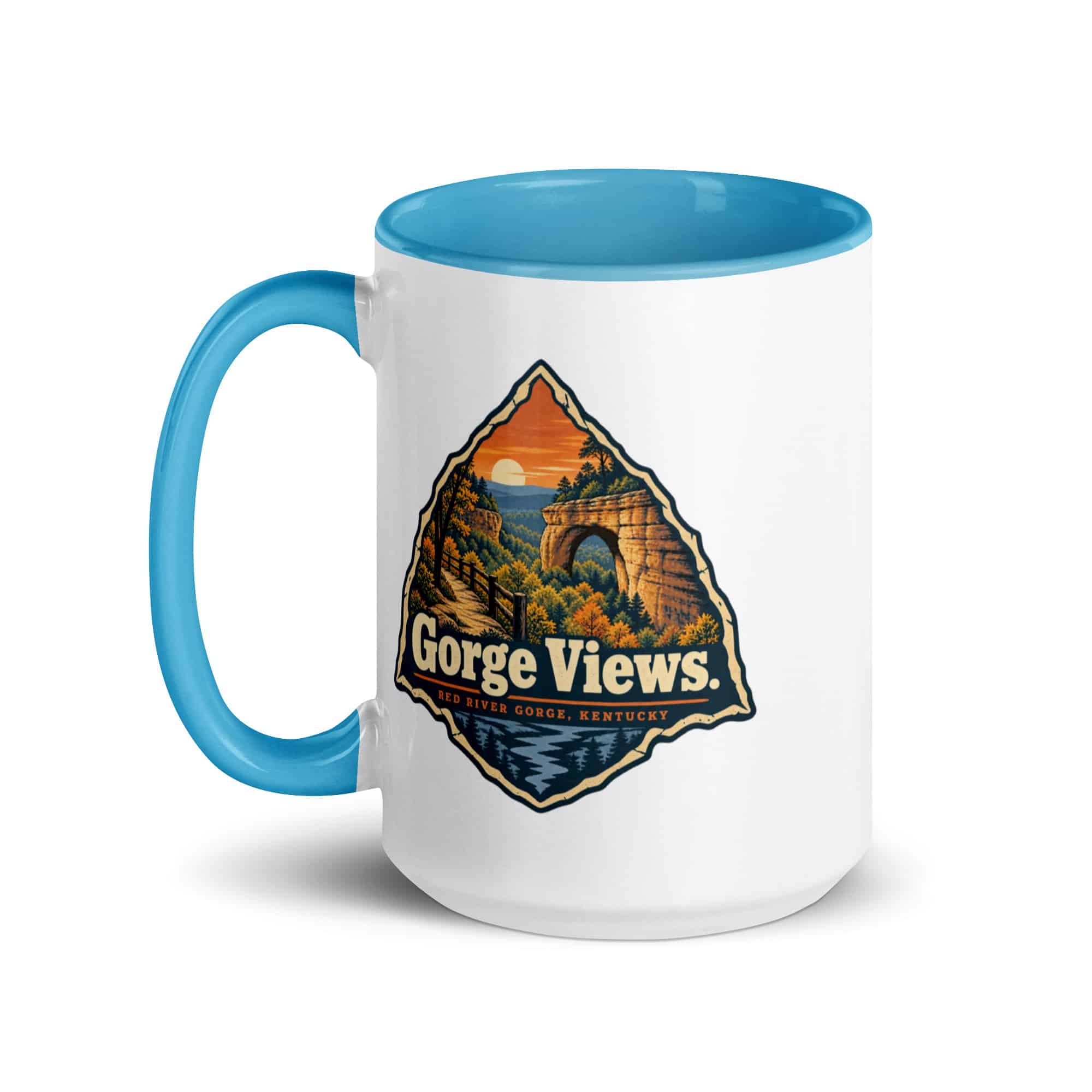 Red River Gorge Color Inside Coffee Mug: Gorge Views, Scenic Shield Badge