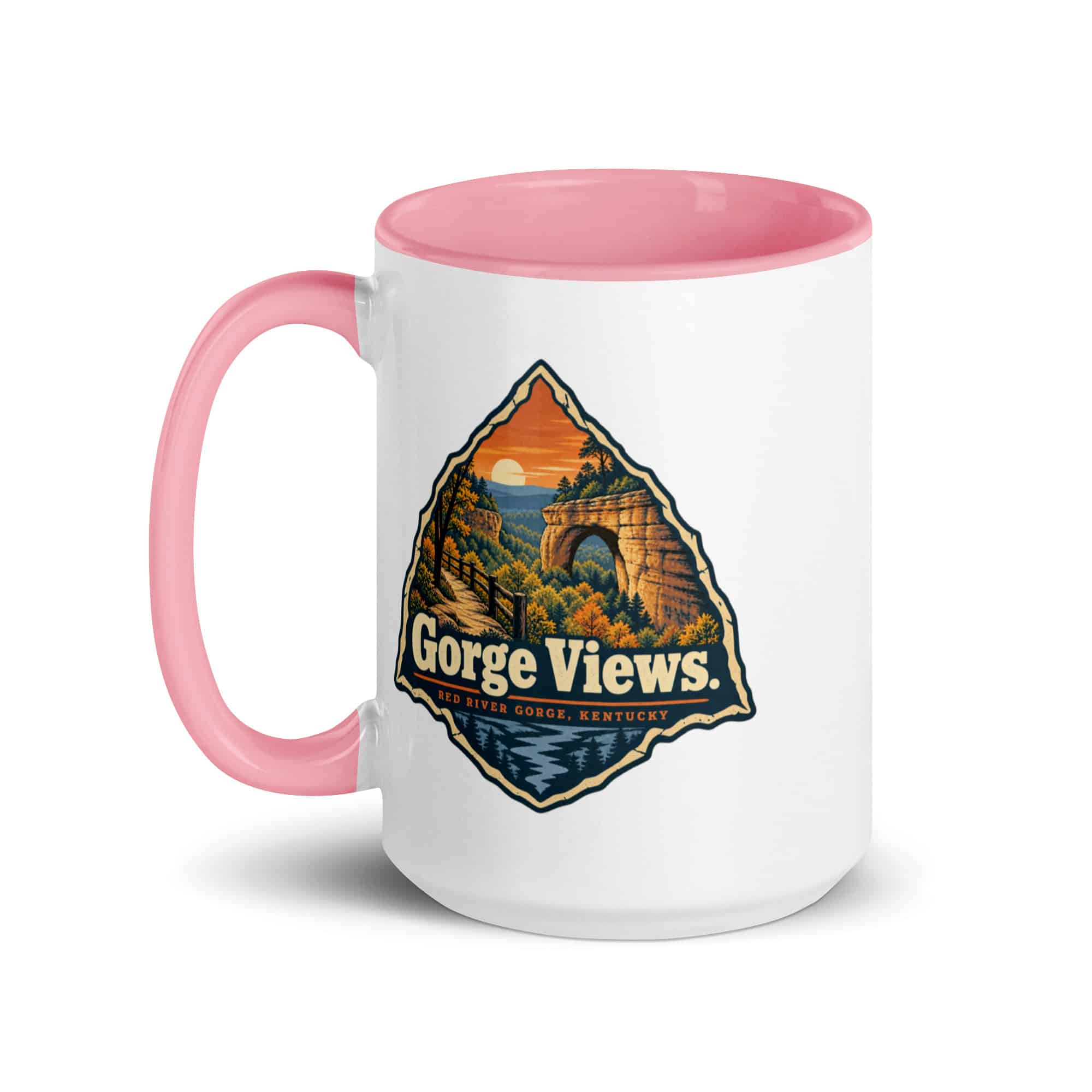 Red River Gorge Color Inside Coffee Mug: Gorge Views, Scenic Shield Badge