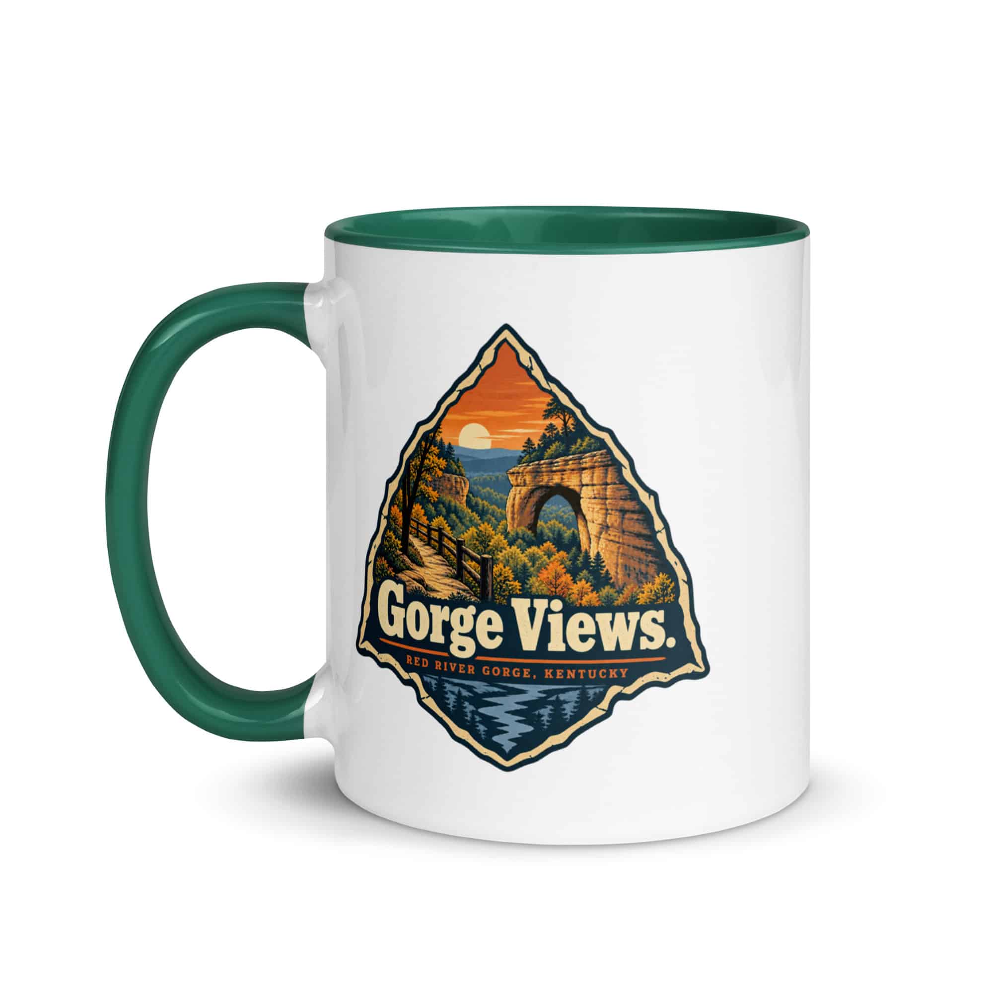Red River Gorge Color Inside Coffee Mug: Gorge Views, Scenic Shield Badge