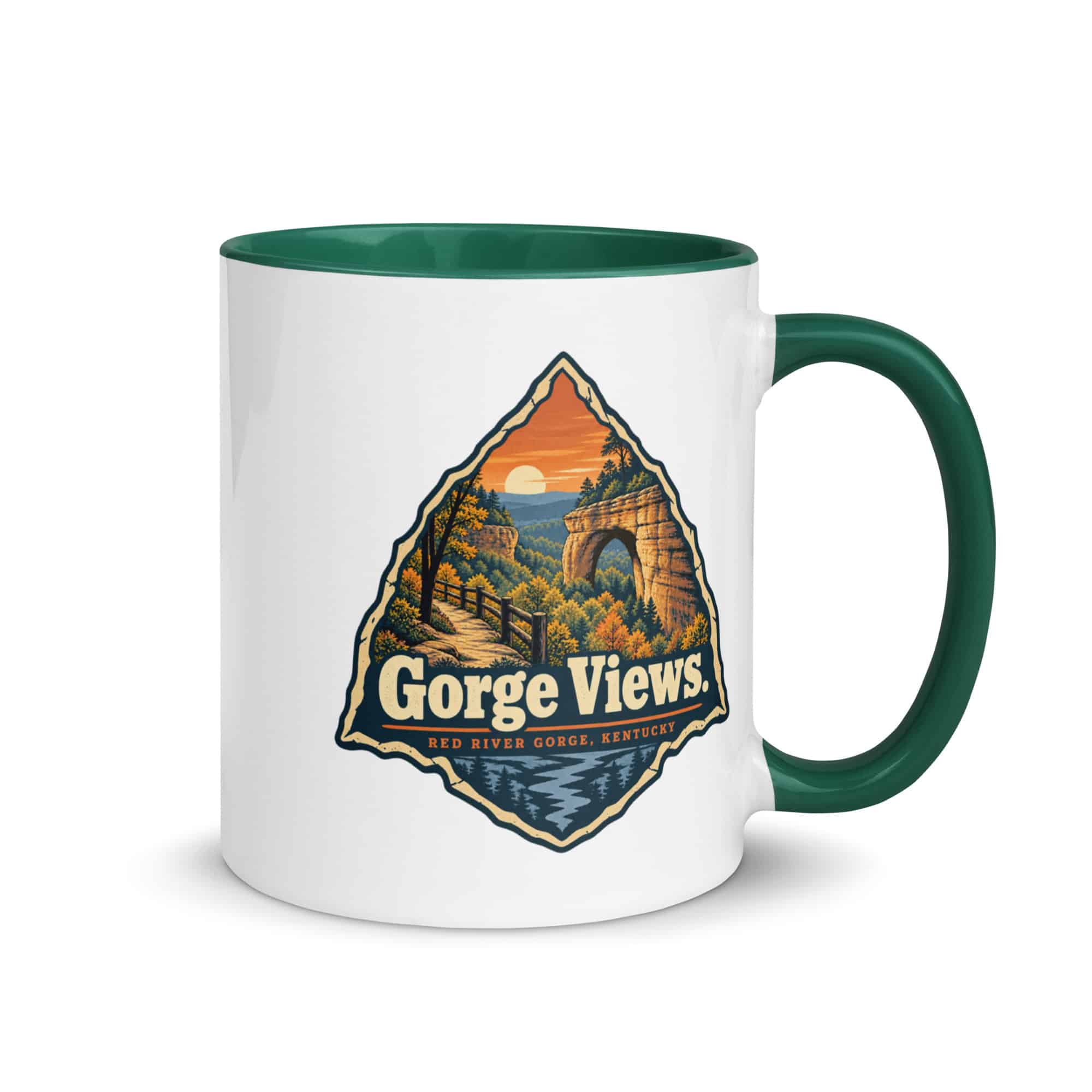 Red River Gorge Color Inside Coffee Mug: Gorge Views, Scenic Shield Badge