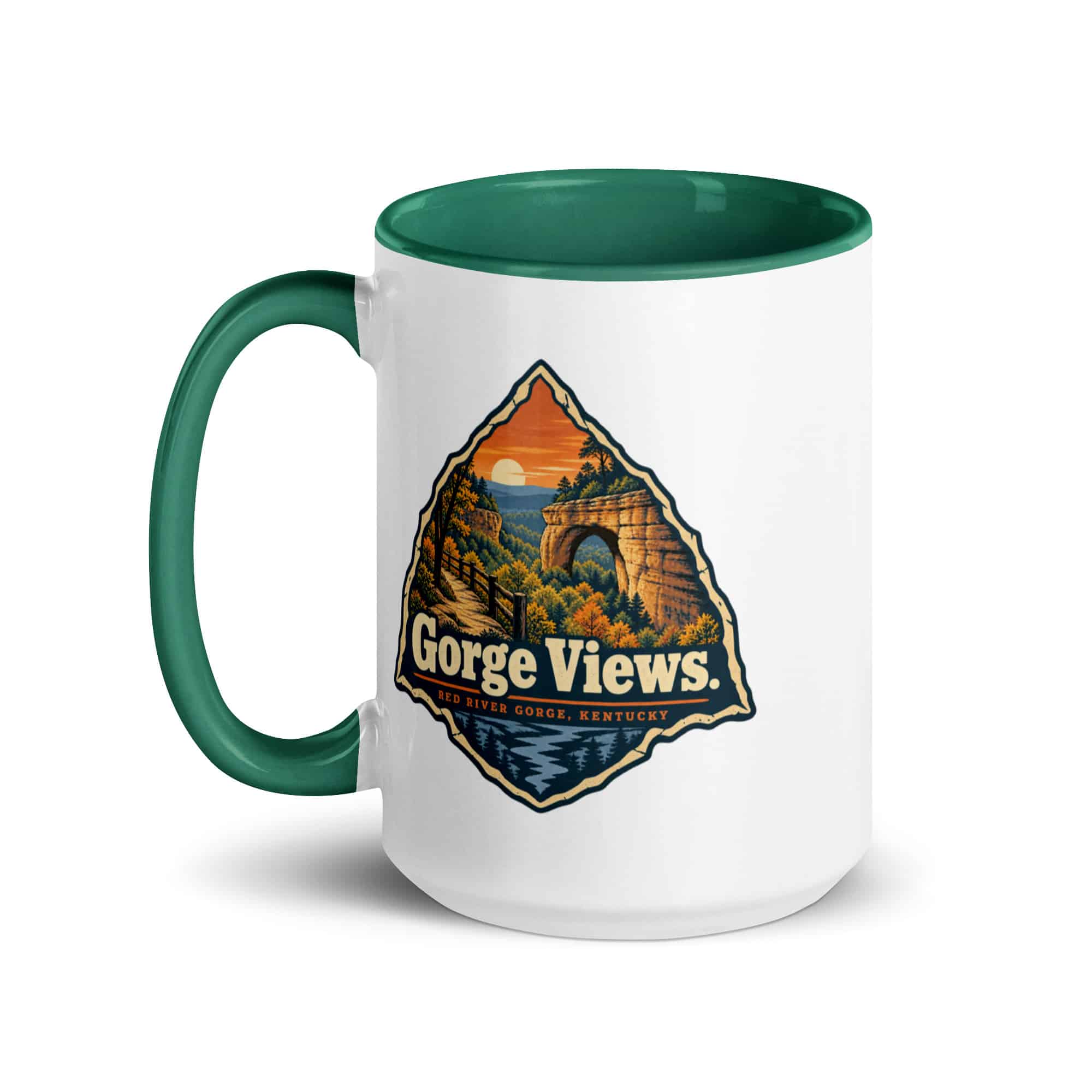 Red River Gorge Color Inside Coffee Mug: Gorge Views, Scenic Shield Badge