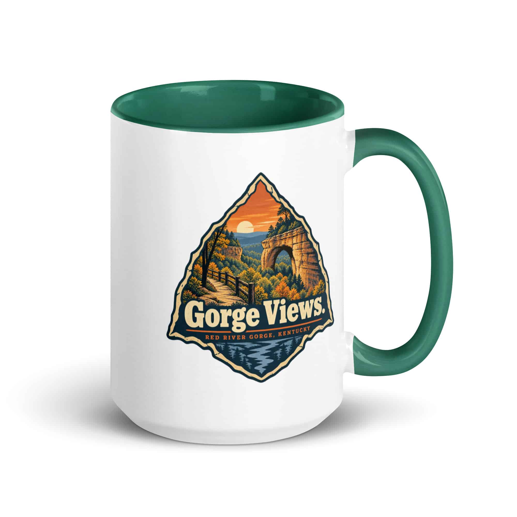 Red River Gorge Color Inside Coffee Mug: Gorge Views, Scenic Shield Badge