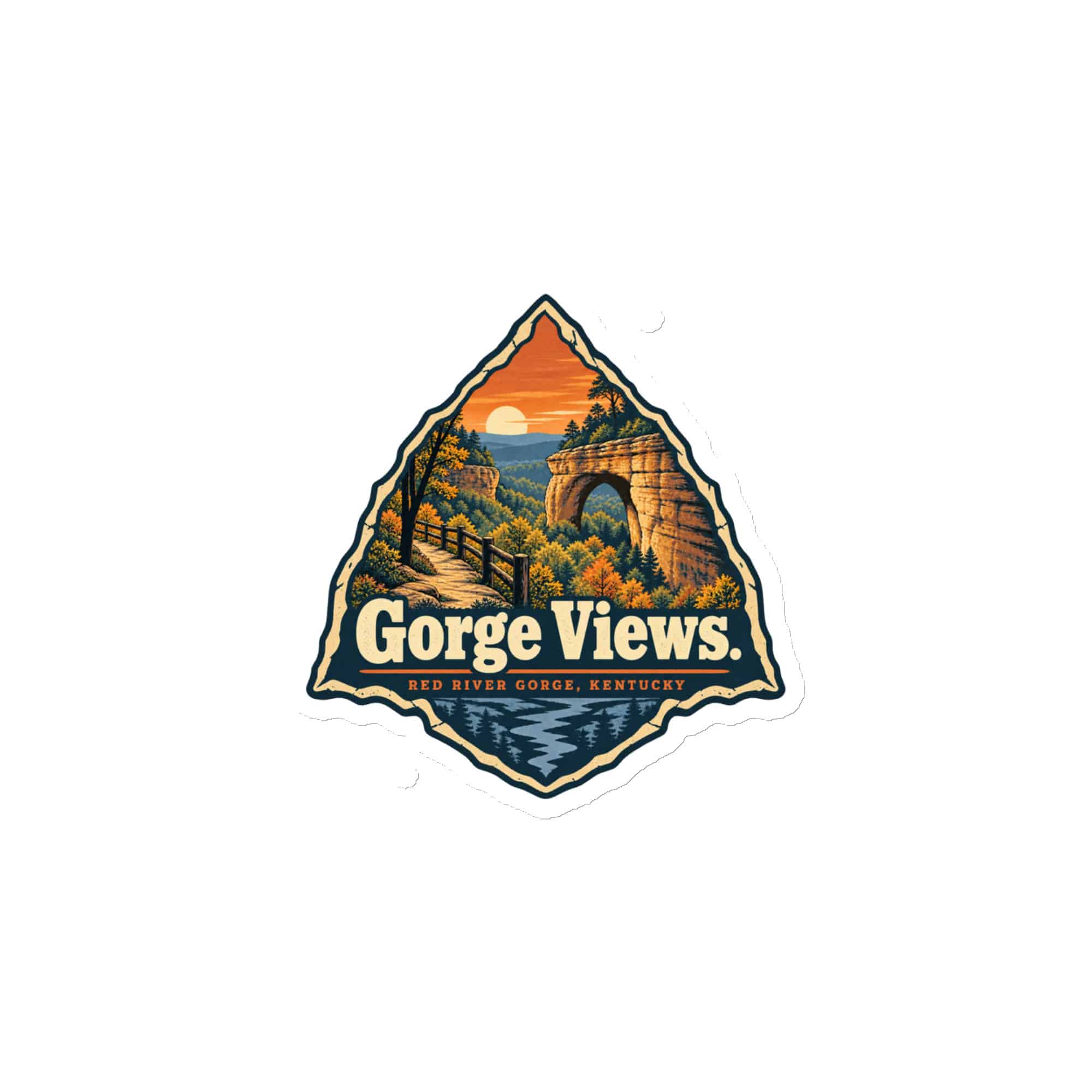 Red River Gorge Die-Cut Magnet: Gorge Views, Scenic Shield Badge