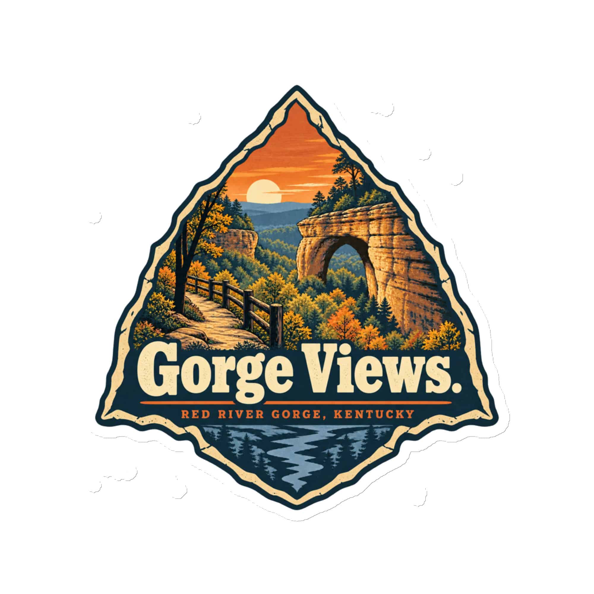 Red River Gorge Die-Cut Magnet: Gorge Views, Scenic Shield Badge