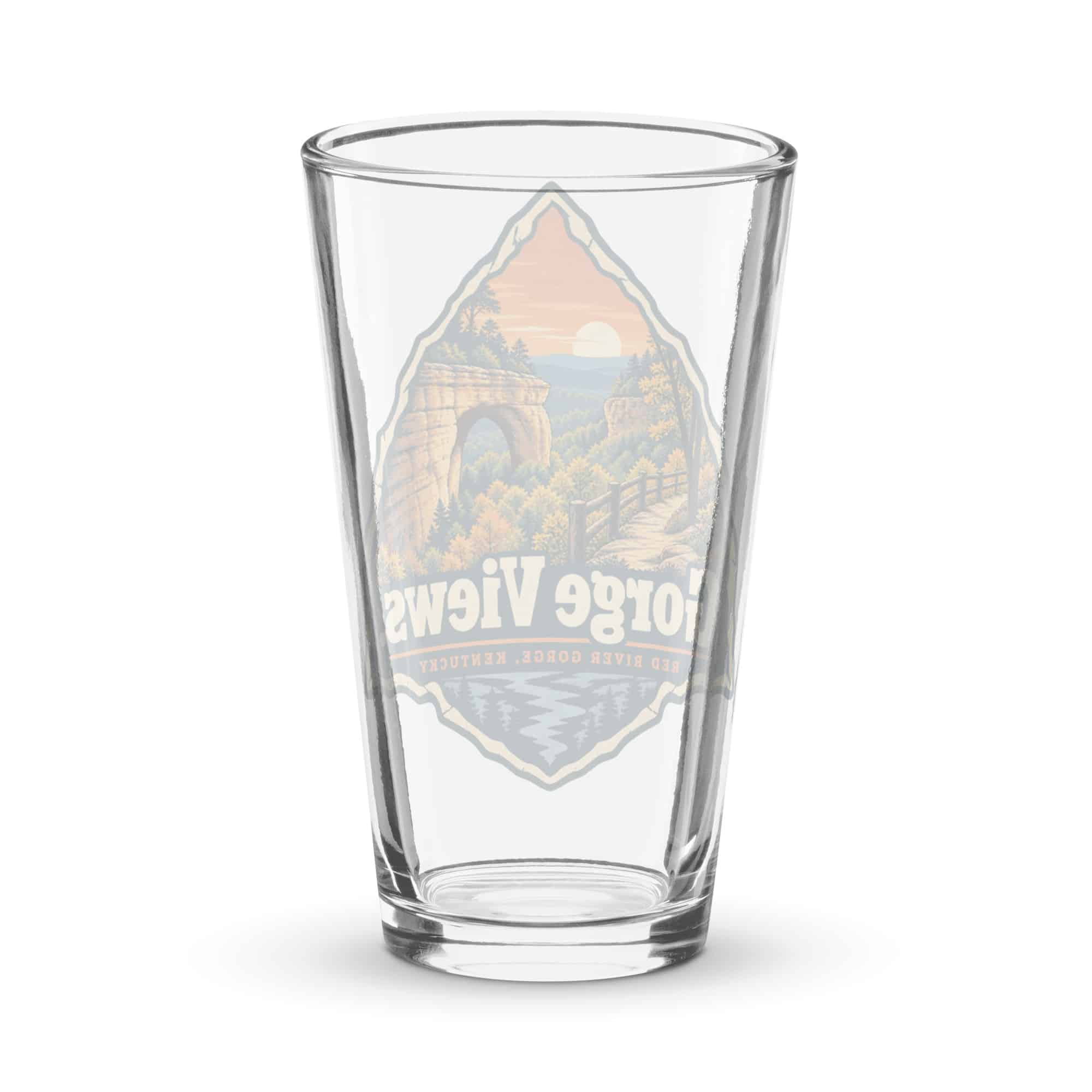 Red River Gorge Pint Glass: Gorge Views, Scenic Shield Badge