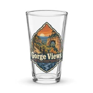 Red River Gorge Pint Glass: Gorge Views, Scenic Shield Badge - 16 oz - Main