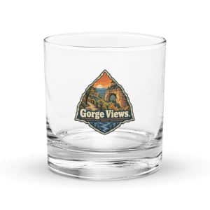 Red River Gorge Rocks Glass: Gorge Views, Scenic Shield Badge - 10.5 oz - Main