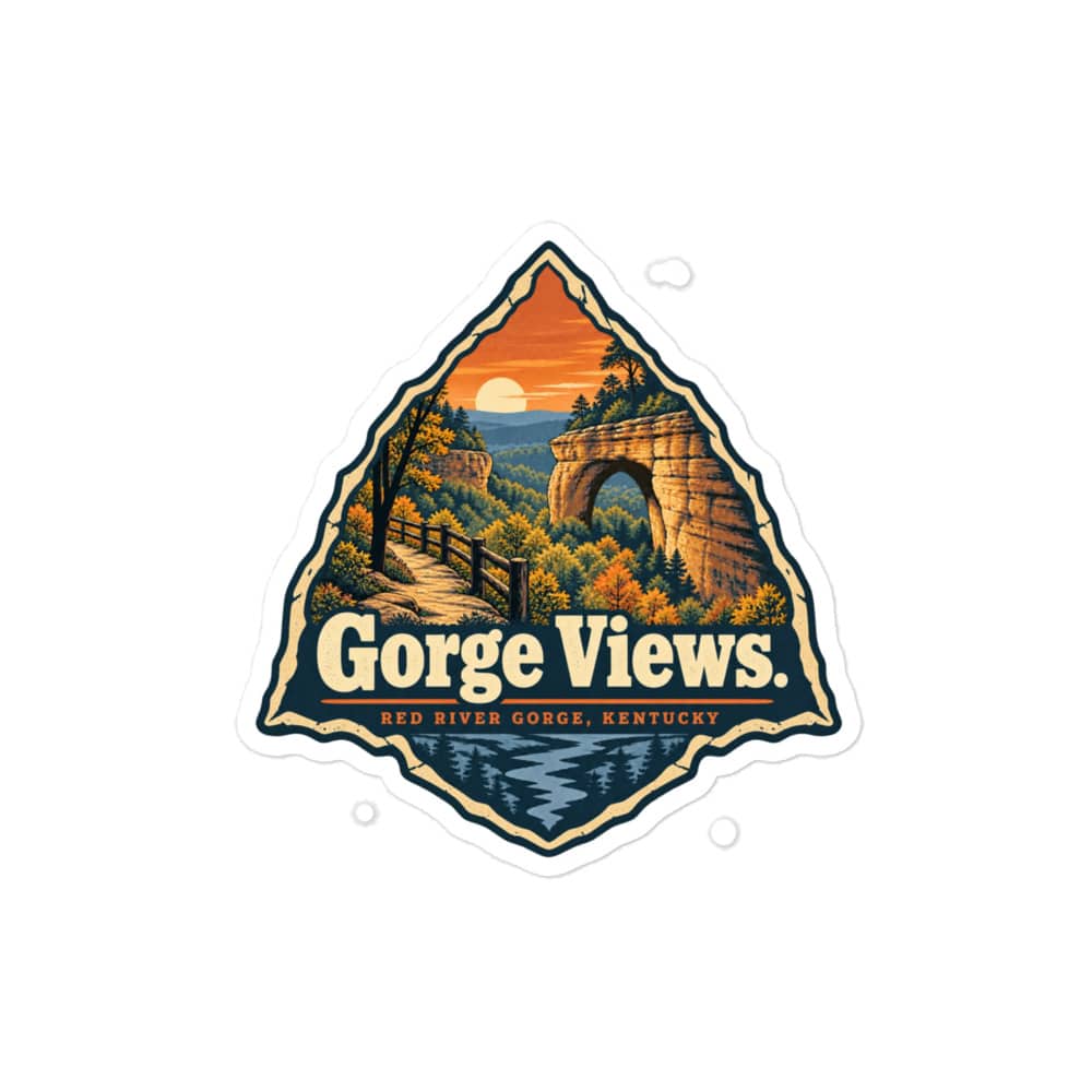 Red River Gorge Vinyl Sticker: Gorge Views, Scenic Shield Badge