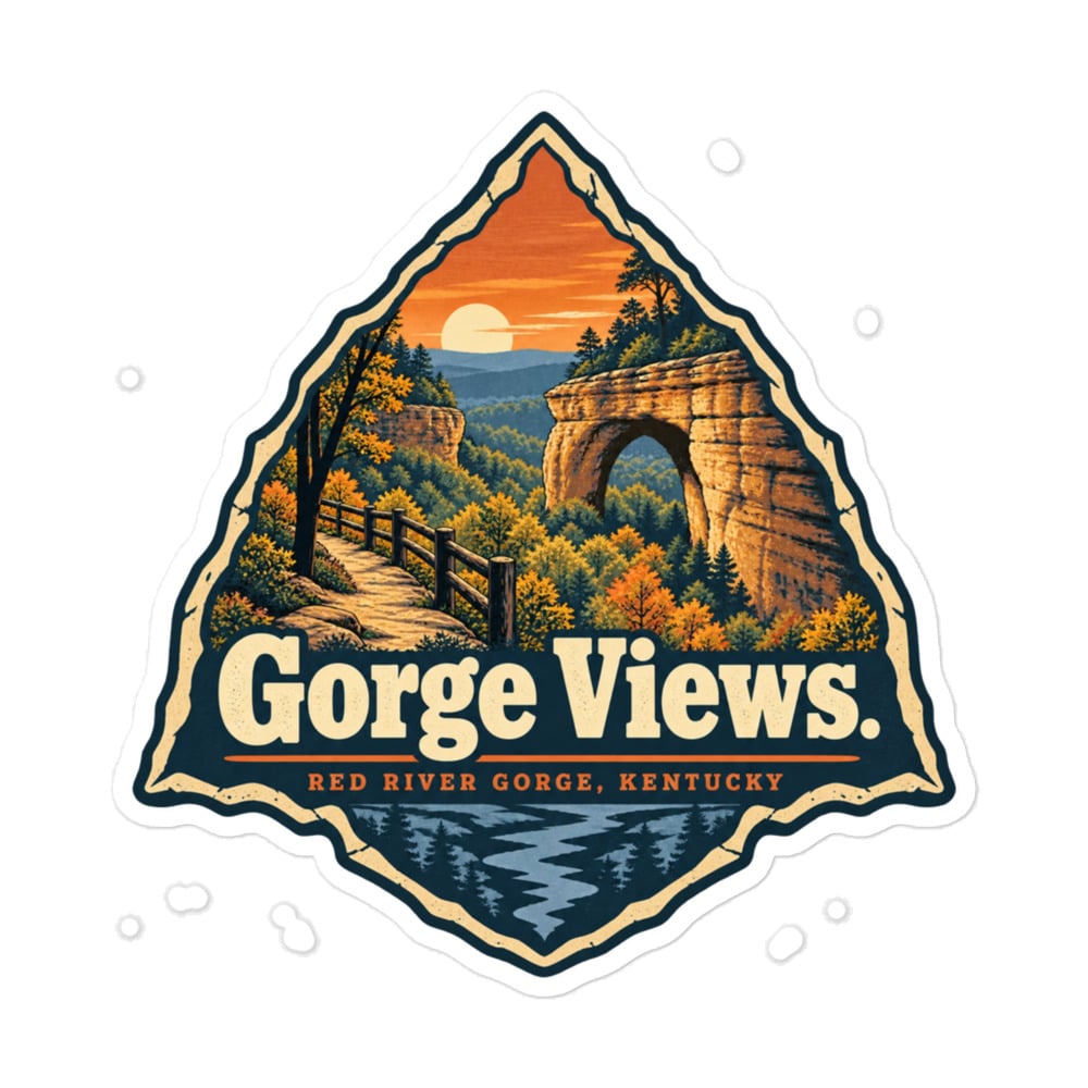 Red River Gorge Vinyl Sticker: Gorge Views, Scenic Shield Badge