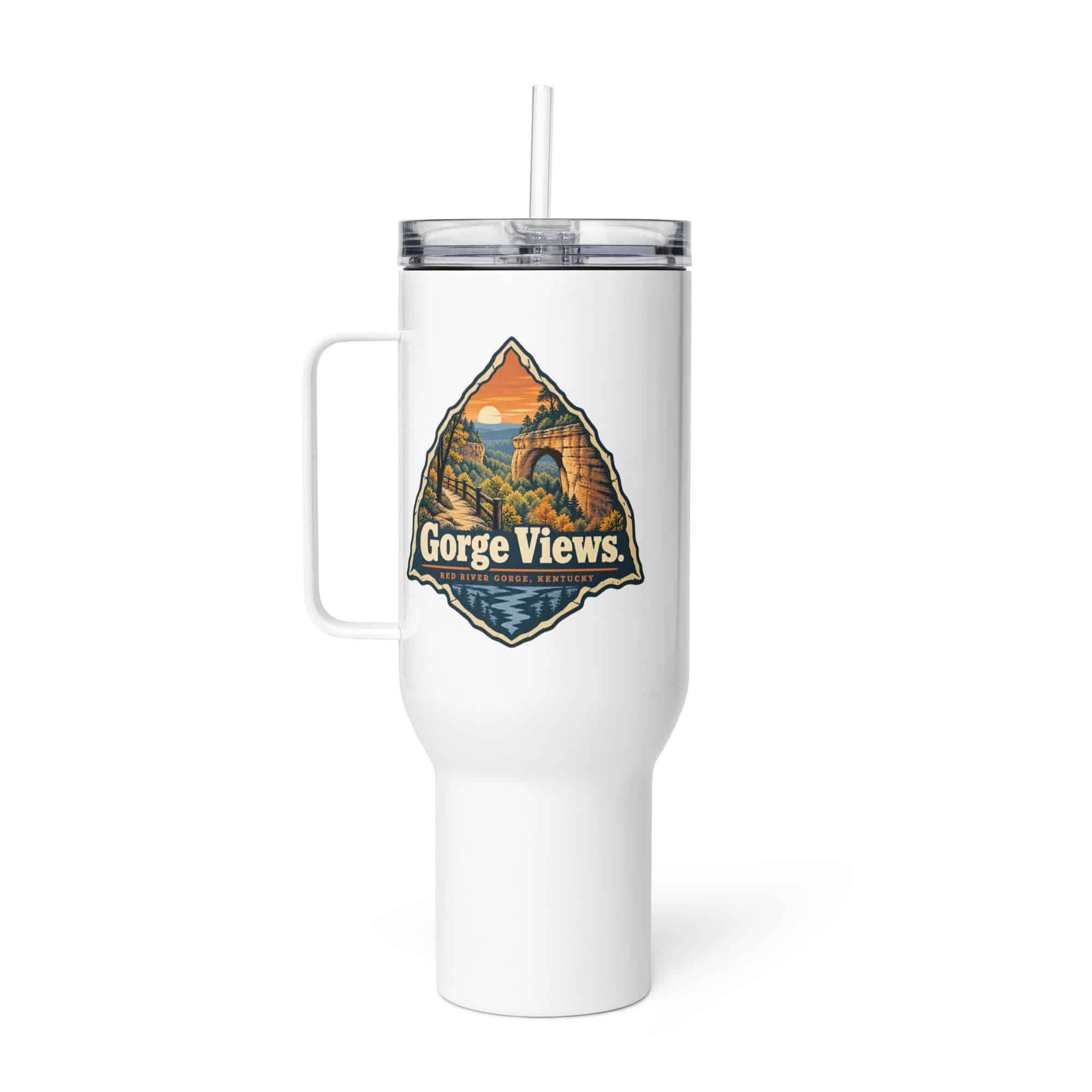 Red River Gorge Travel Mug: Gorge Views, Scenic Shield Badge