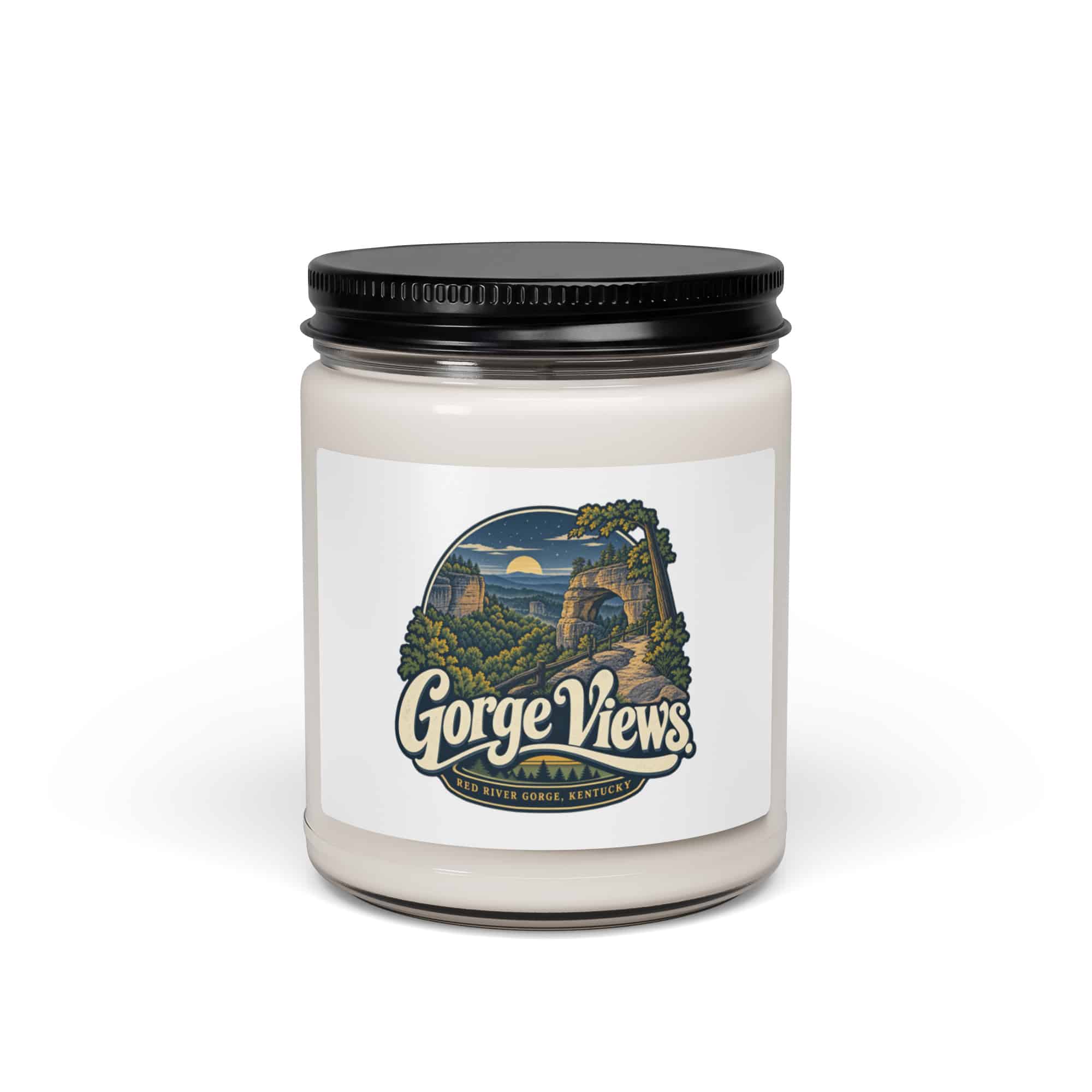 Red River Gorge Soy Wax Candle: Gorge Views, Woodland Scenic Lettering