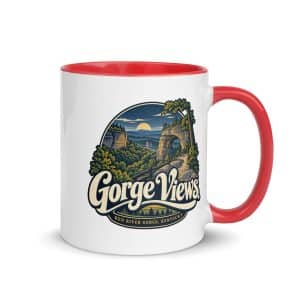 Red River Gorge Color Inside Coffee Mug: Gorge Views, Woodland Scenic Lettering - 11 oz - Main