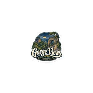Red River Gorge Die-Cut Magnet: Gorge Views, Woodland Scenic Lettering - 3″×3″ - Main