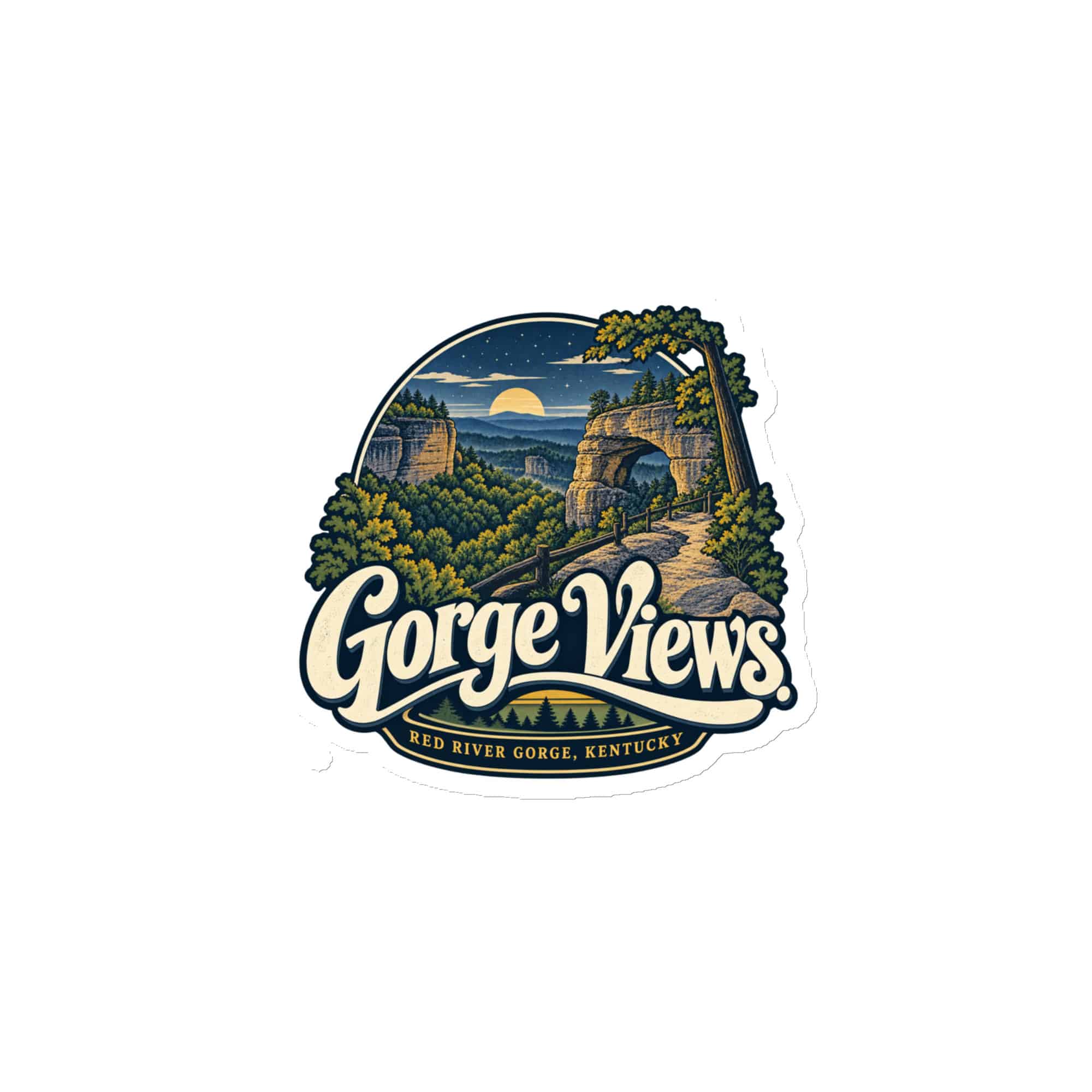 Red River Gorge Die-Cut Magnet: Gorge Views, Woodland Scenic Lettering